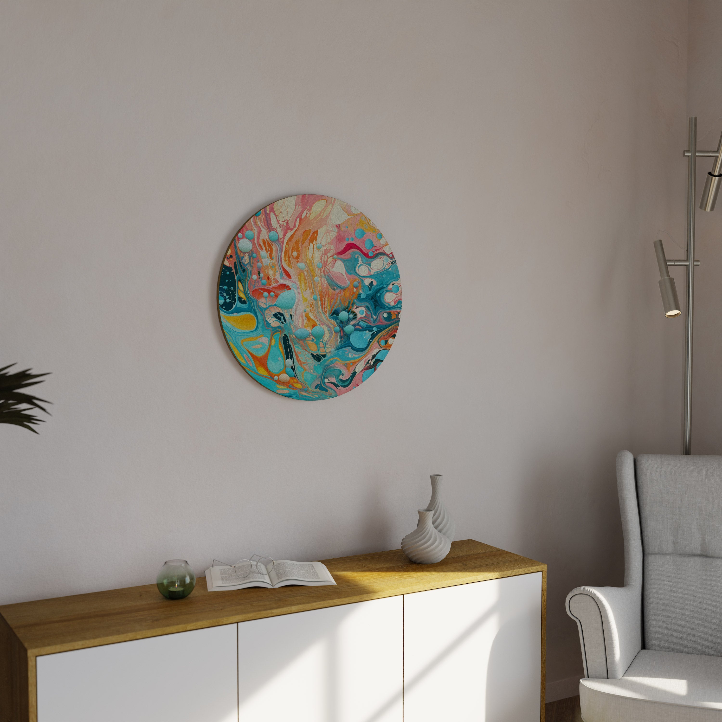Runde Wandkunst „Artistic Alchemy“