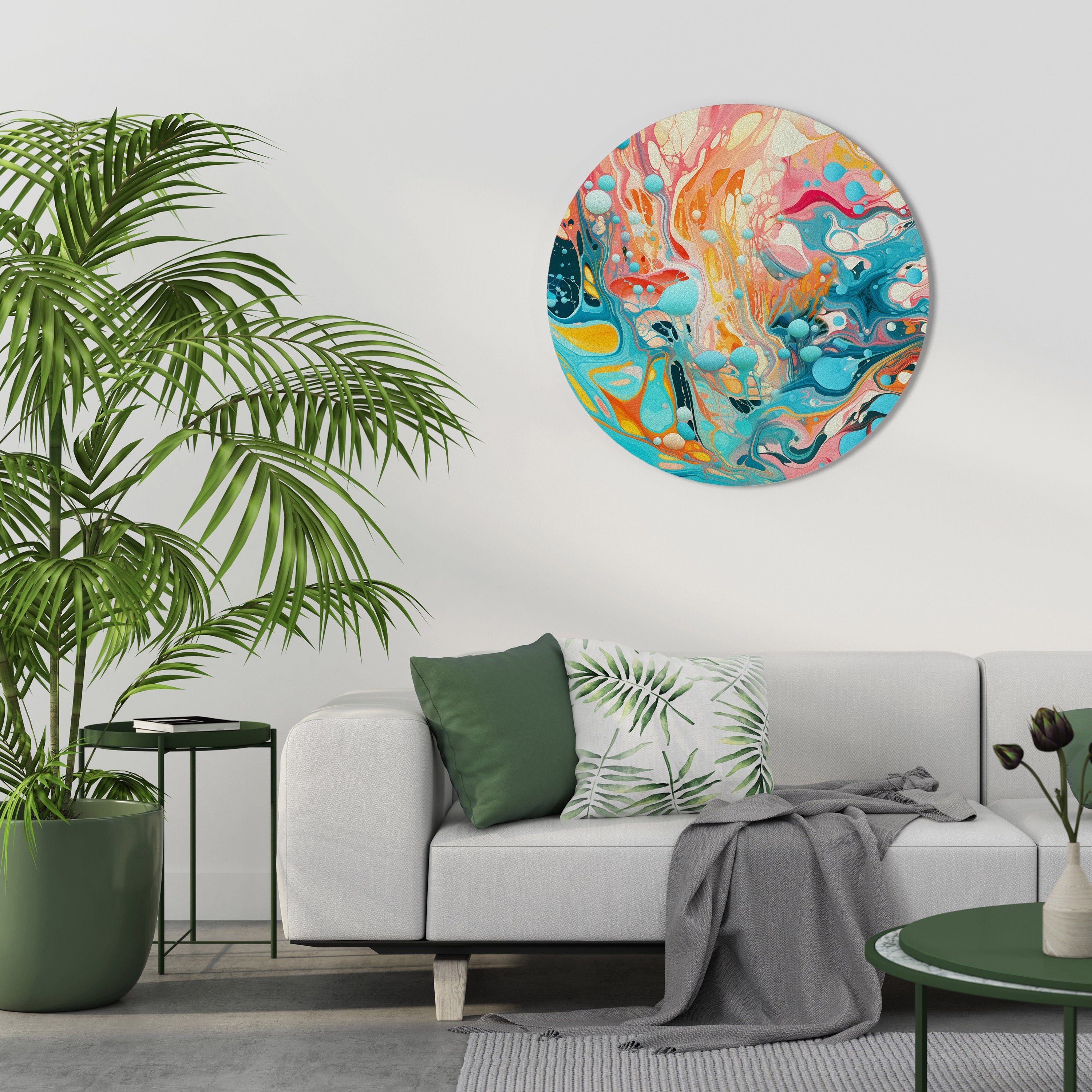 Runde Wandkunst „Artistic Alchemy“