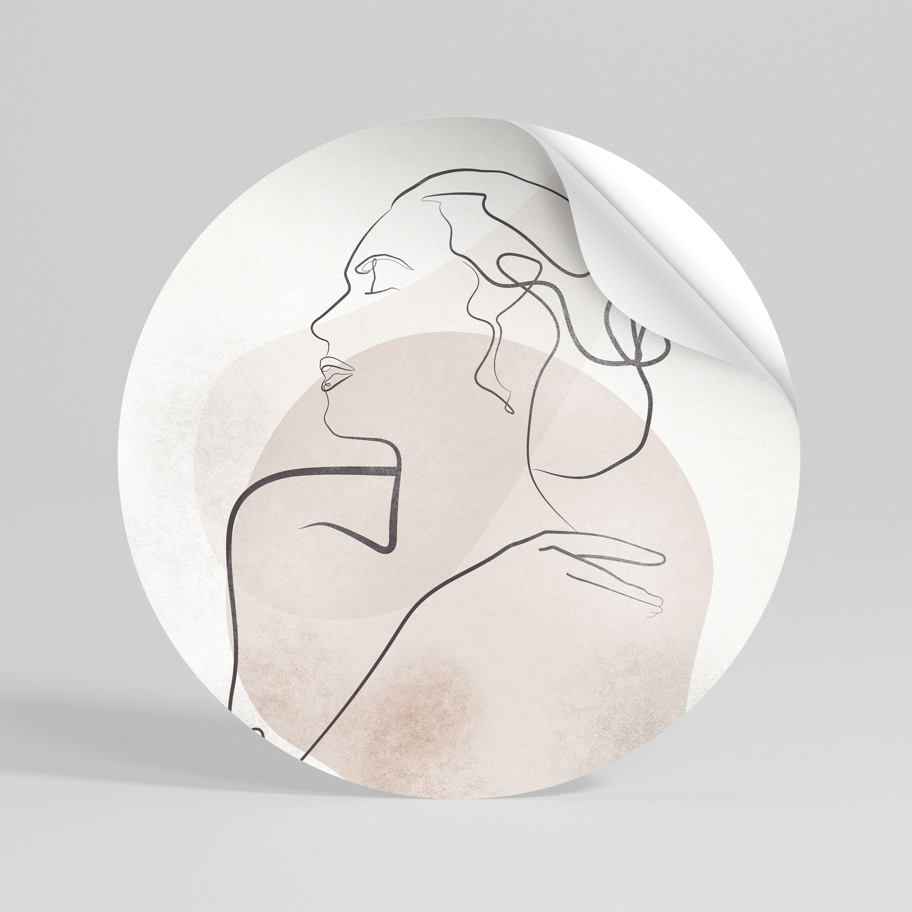 GRACEFUL LINES Runder Wandsticker zum Abziehen und Aufkleben