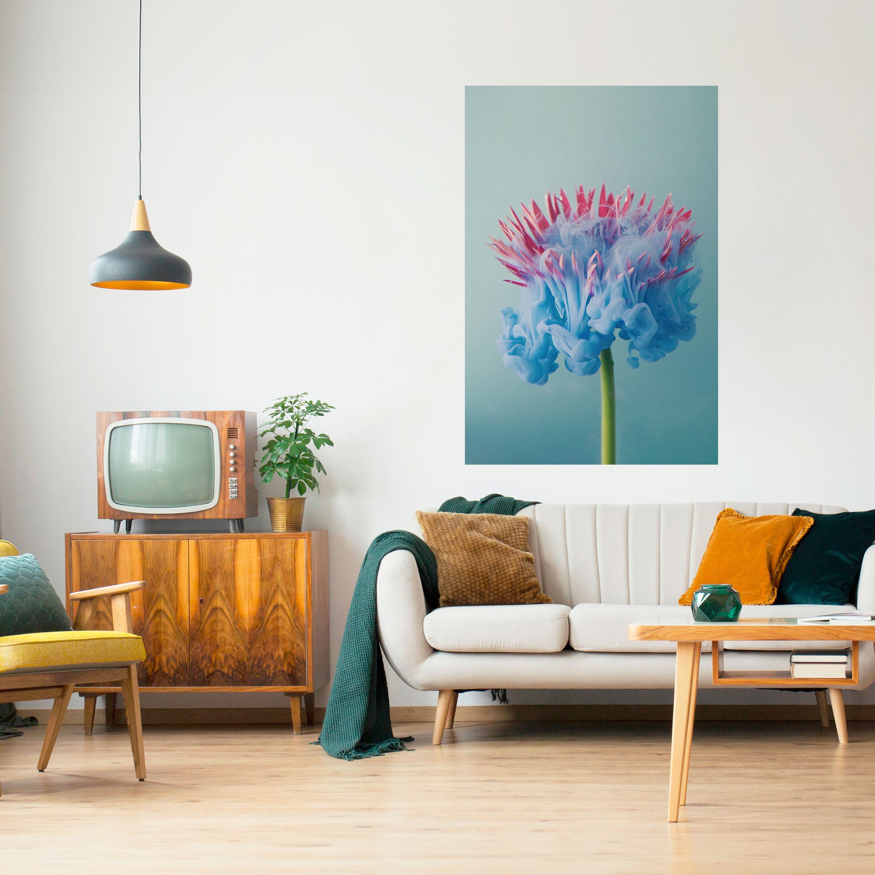 MISTY BLUE EXPLOSION Vertikales Poster zum Abziehen und Aufkleben