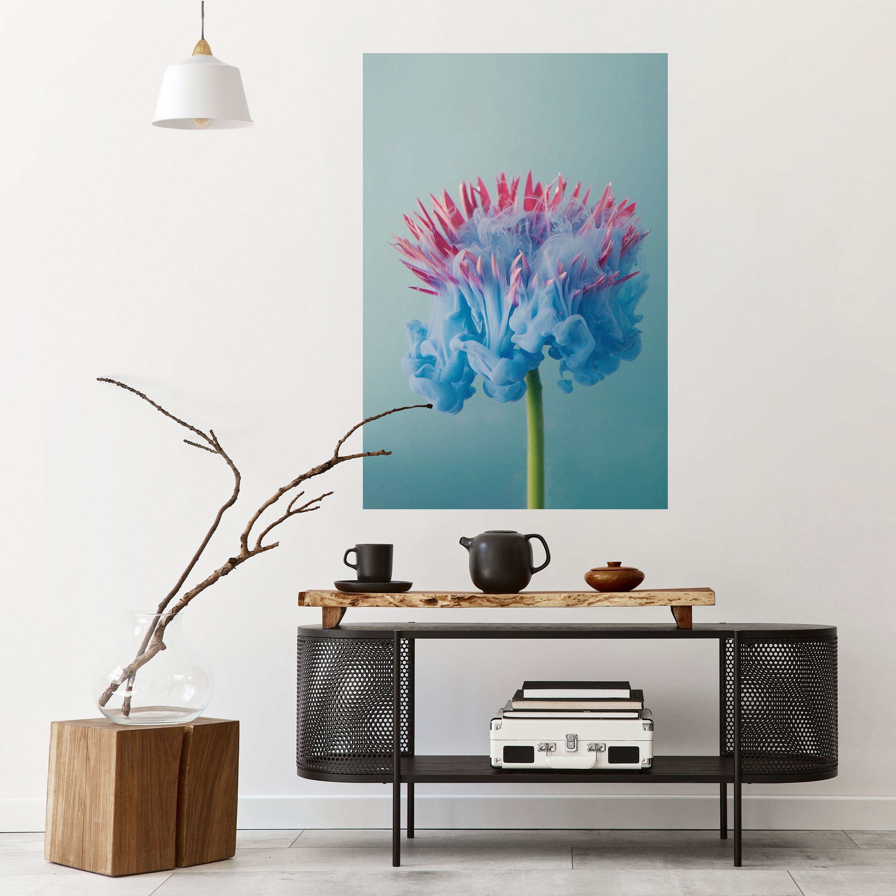 MISTY BLUE EXPLOSION Vertikales Poster zum Abziehen und Aufkleben