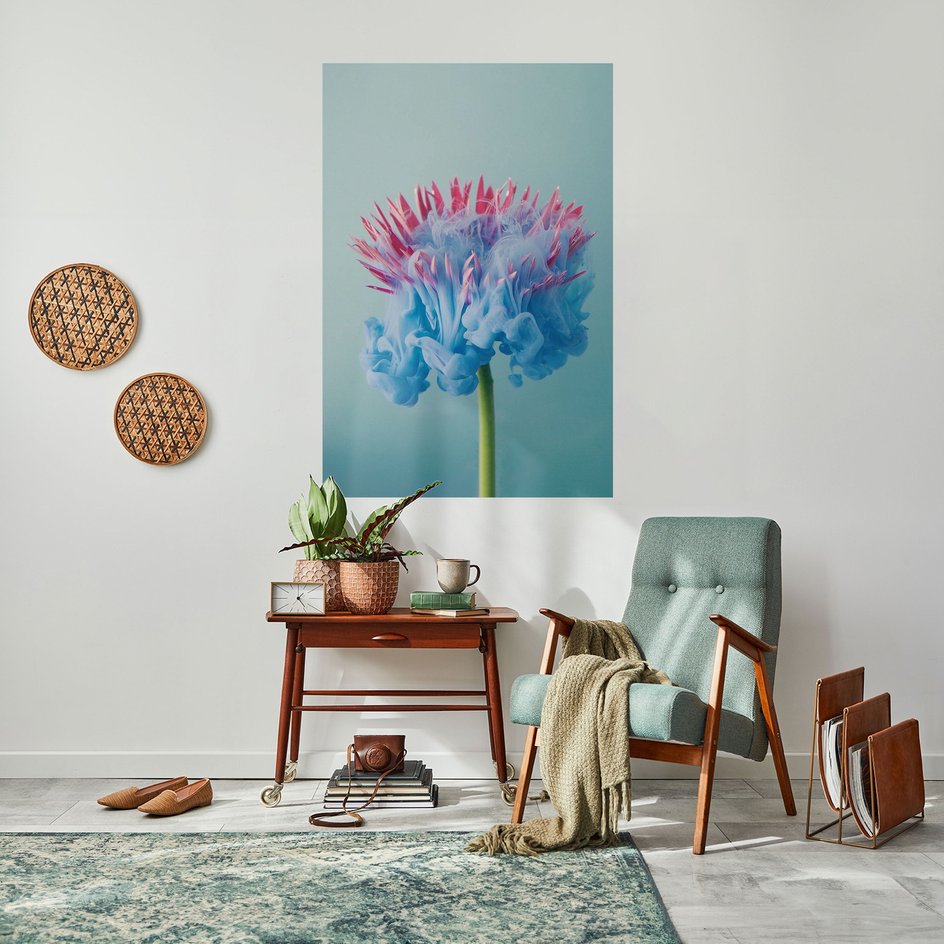 MISTY BLUE EXPLOSION Vertikales Poster zum Abziehen und Aufkleben