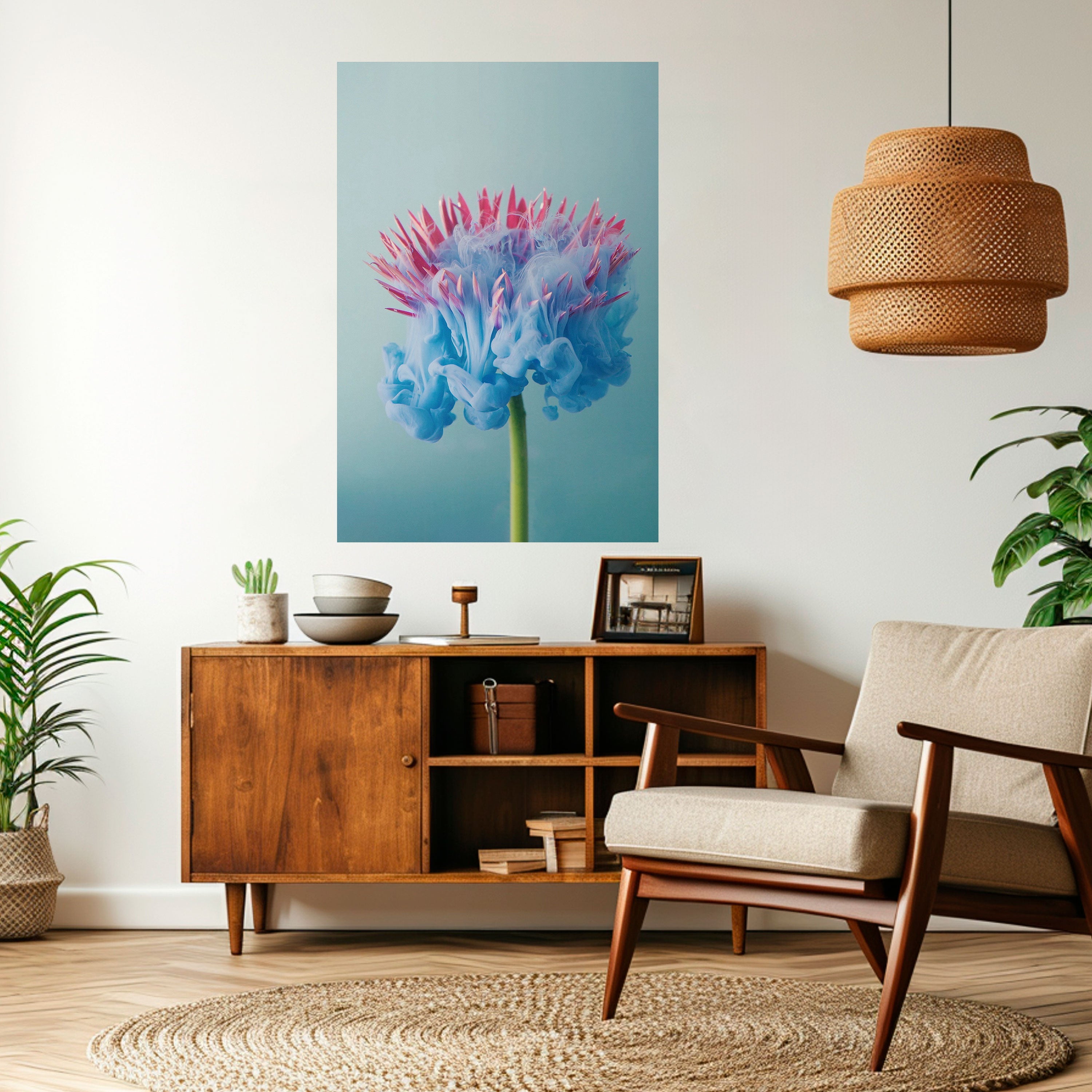 MISTY BLUE EXPLOSION Vertikales Poster zum Abziehen und Aufkleben