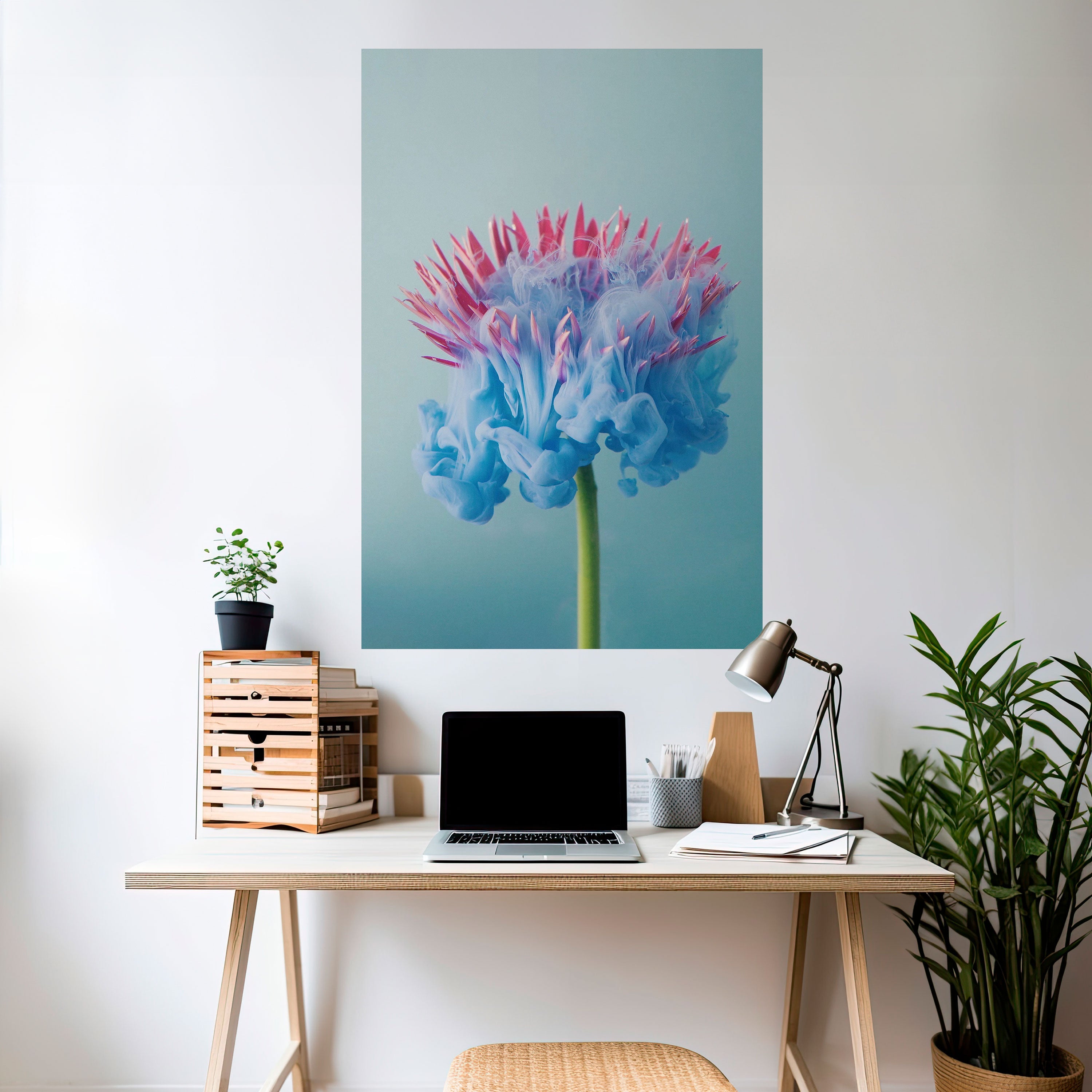 MISTY BLUE EXPLOSION Vertikales Poster zum Abziehen und Aufkleben
