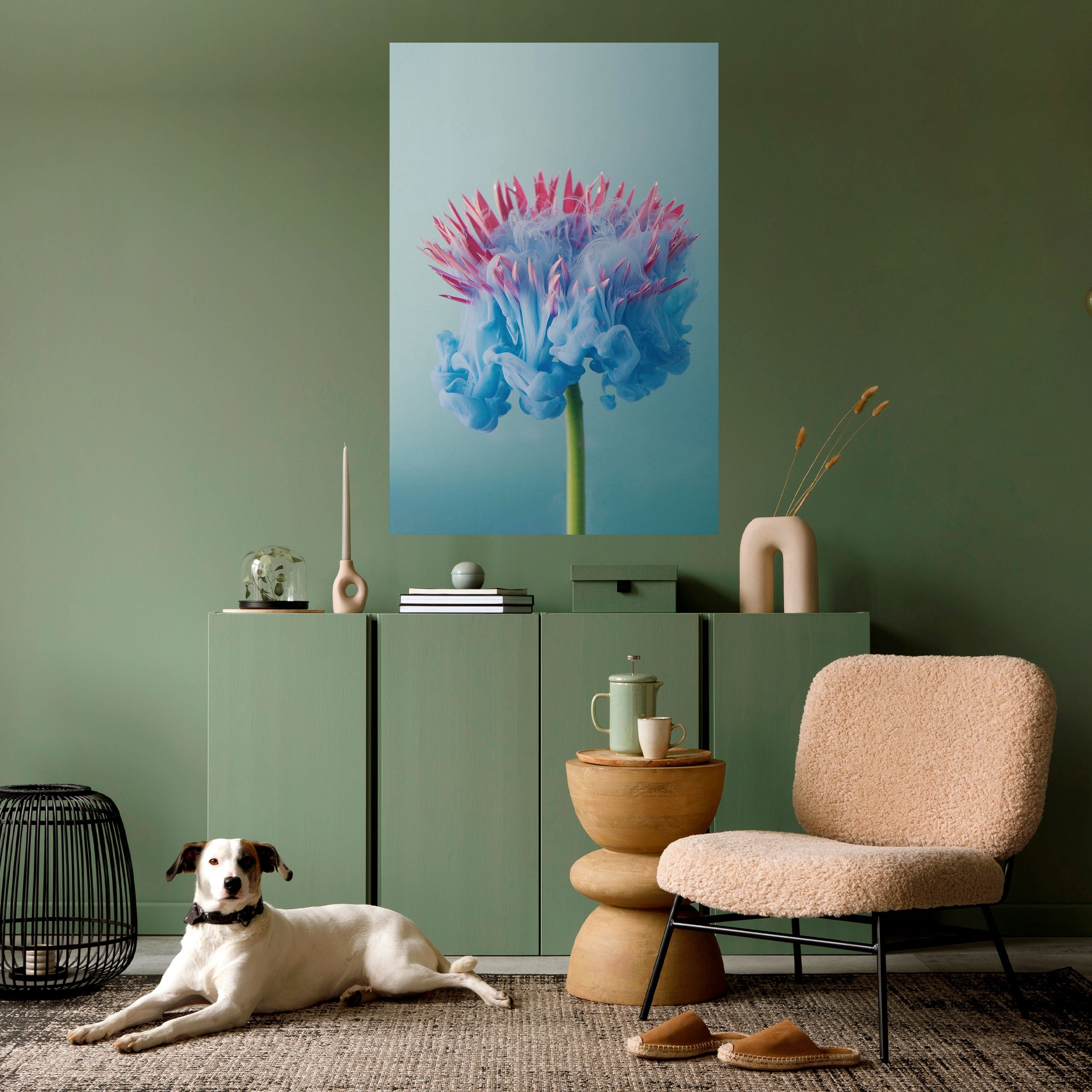 MISTY BLUE EXPLOSION Vertikales Poster zum Abziehen und Aufkleben