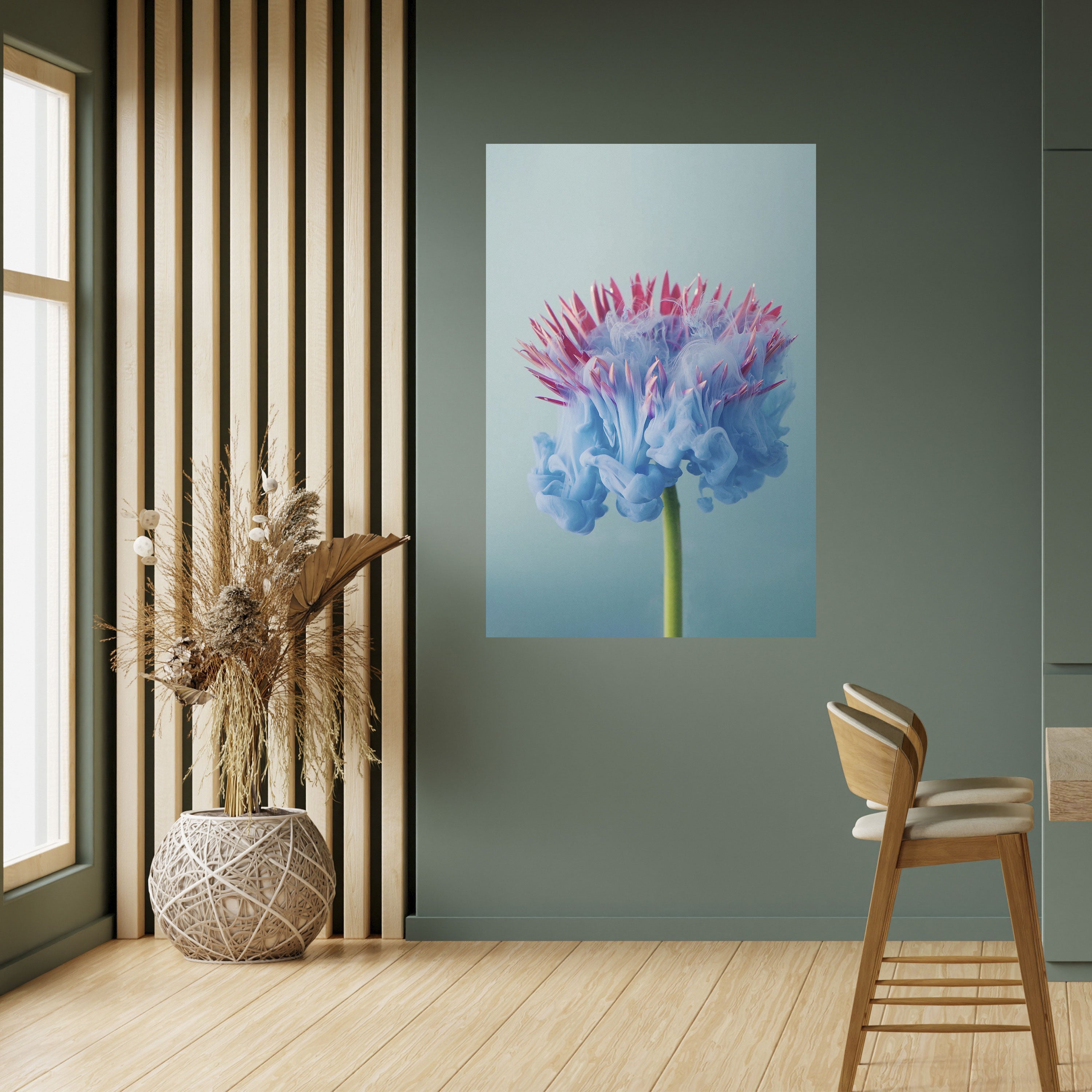 MISTY BLUE EXPLOSION Vertikales Poster zum Abziehen und Aufkleben