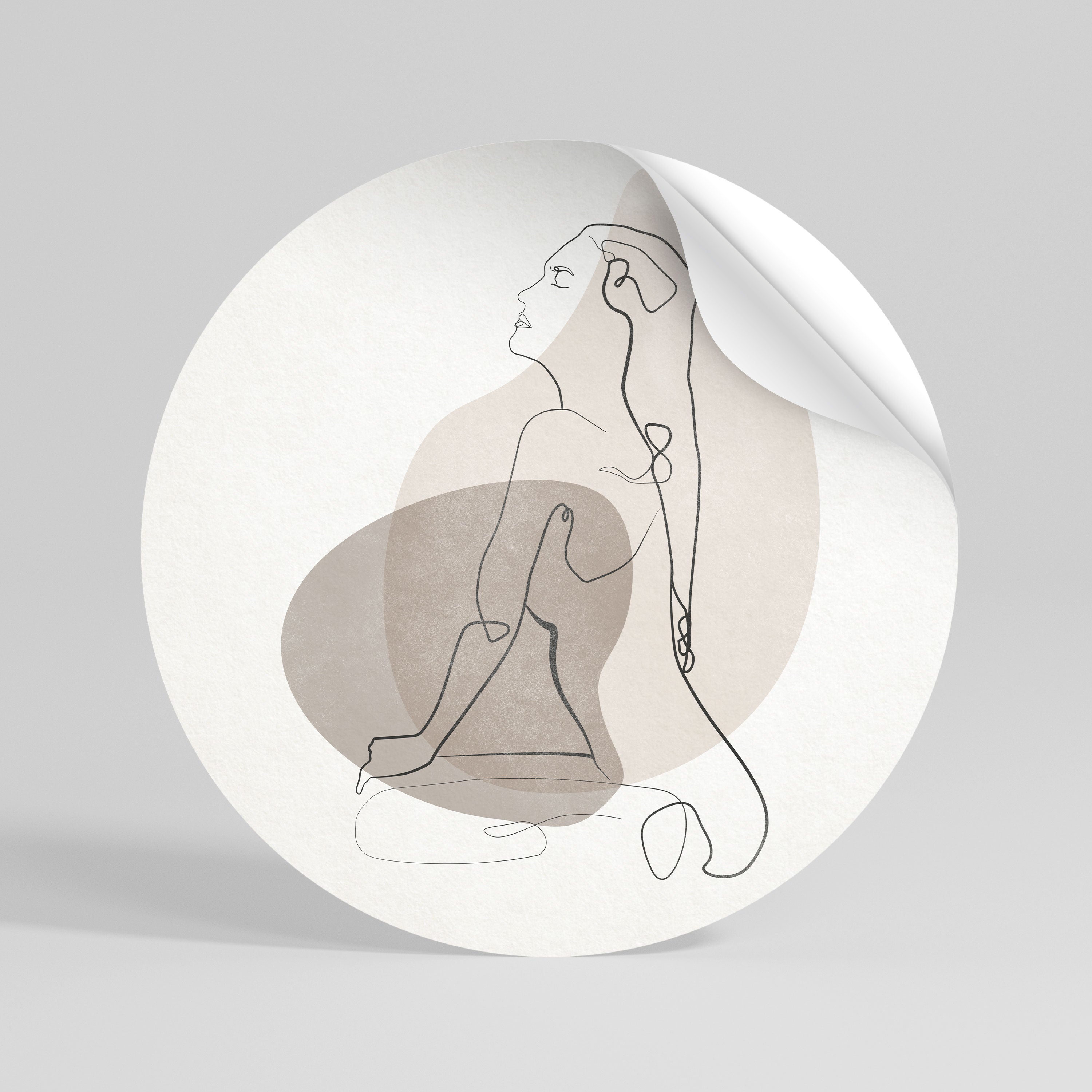 CONTOURS OF BEAUTY Runder Wandsticker zum Abziehen und Aufkleben