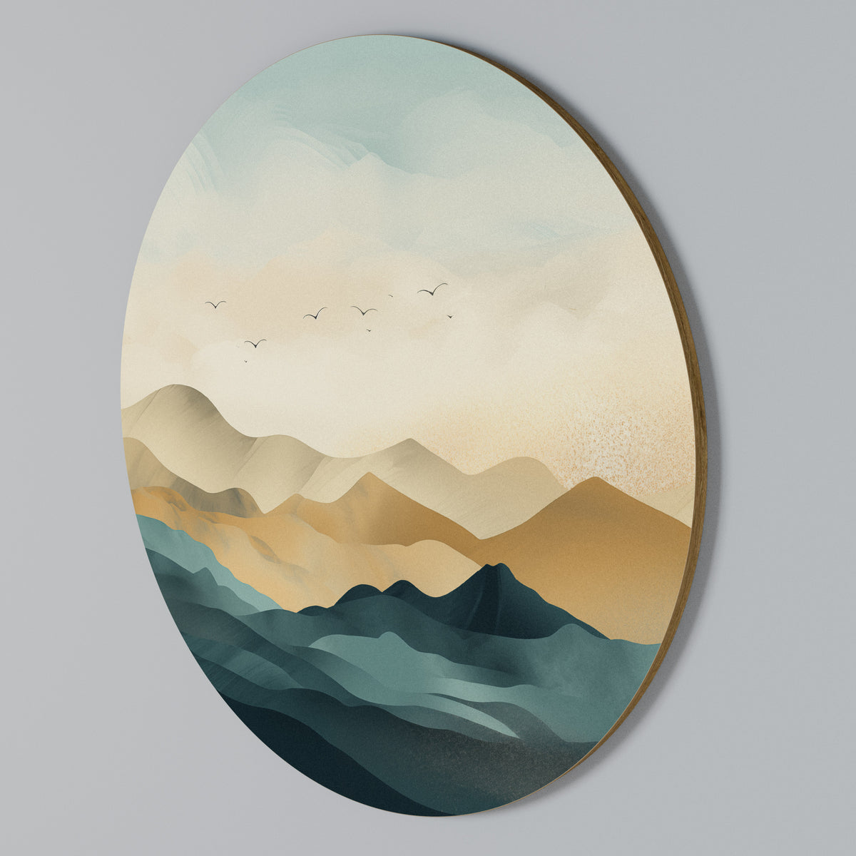 MOUNTAIN MELODY Rundes Wandbild