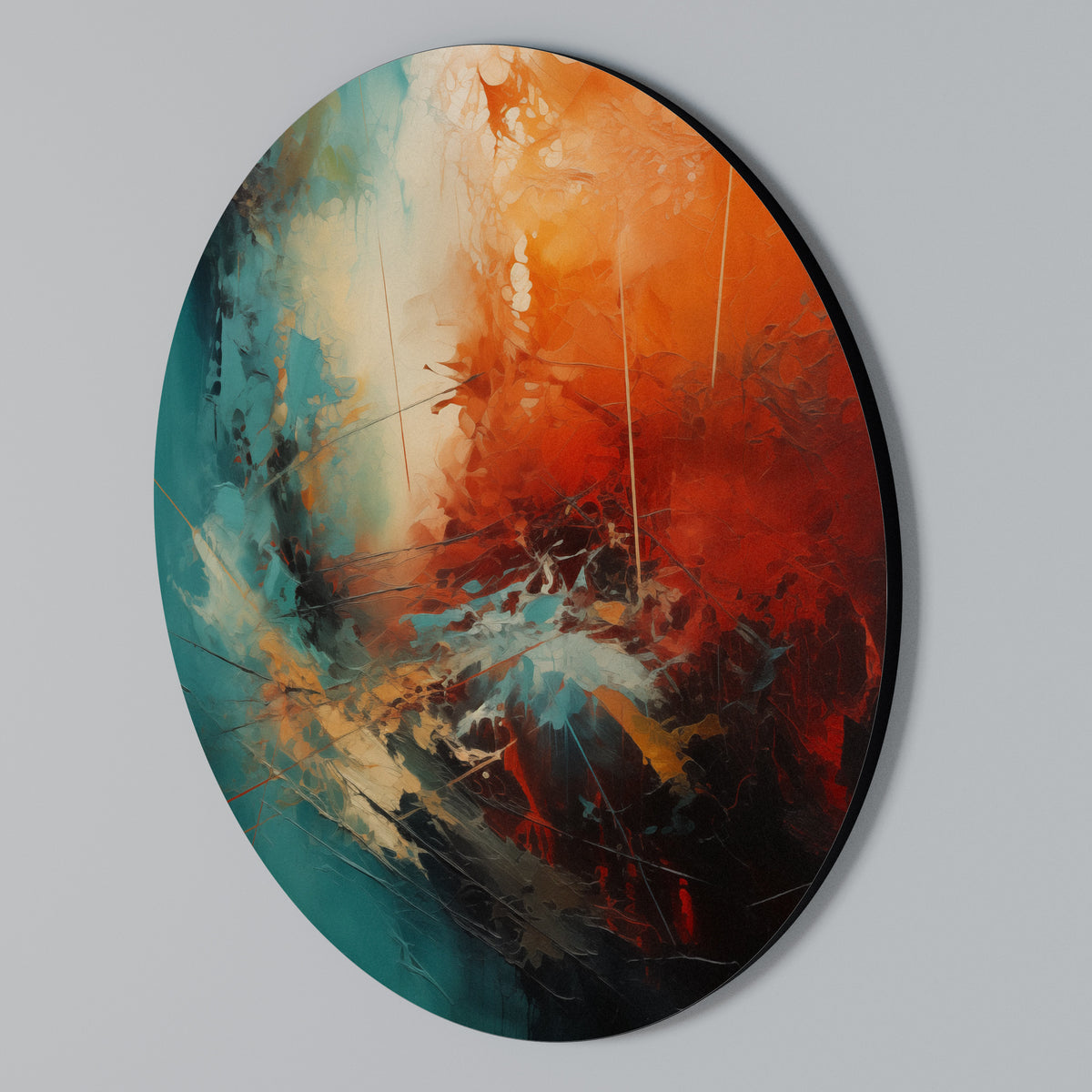 FIERY FUSION Rundes Wandbild