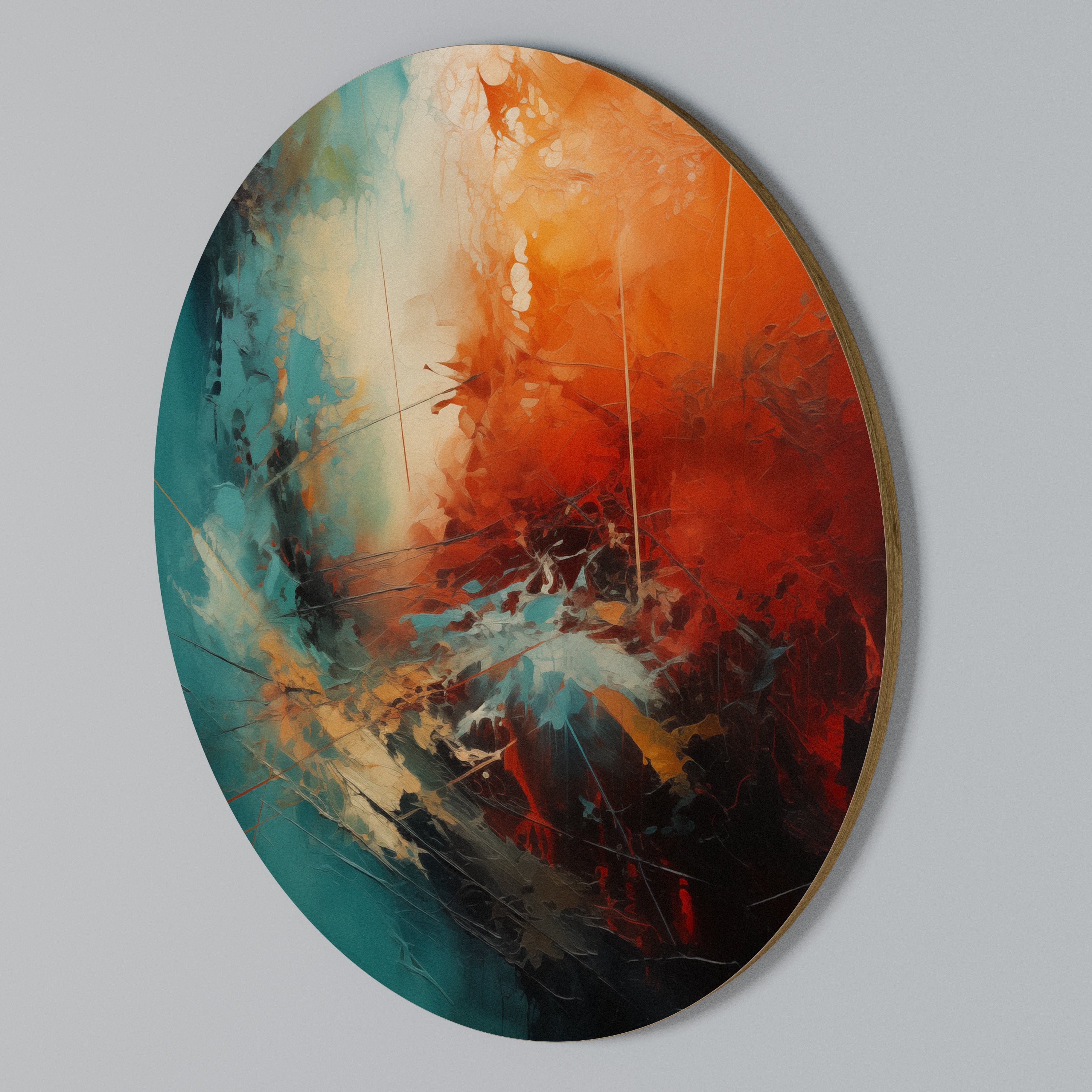 FIERY FUSION Rundes Wandbild