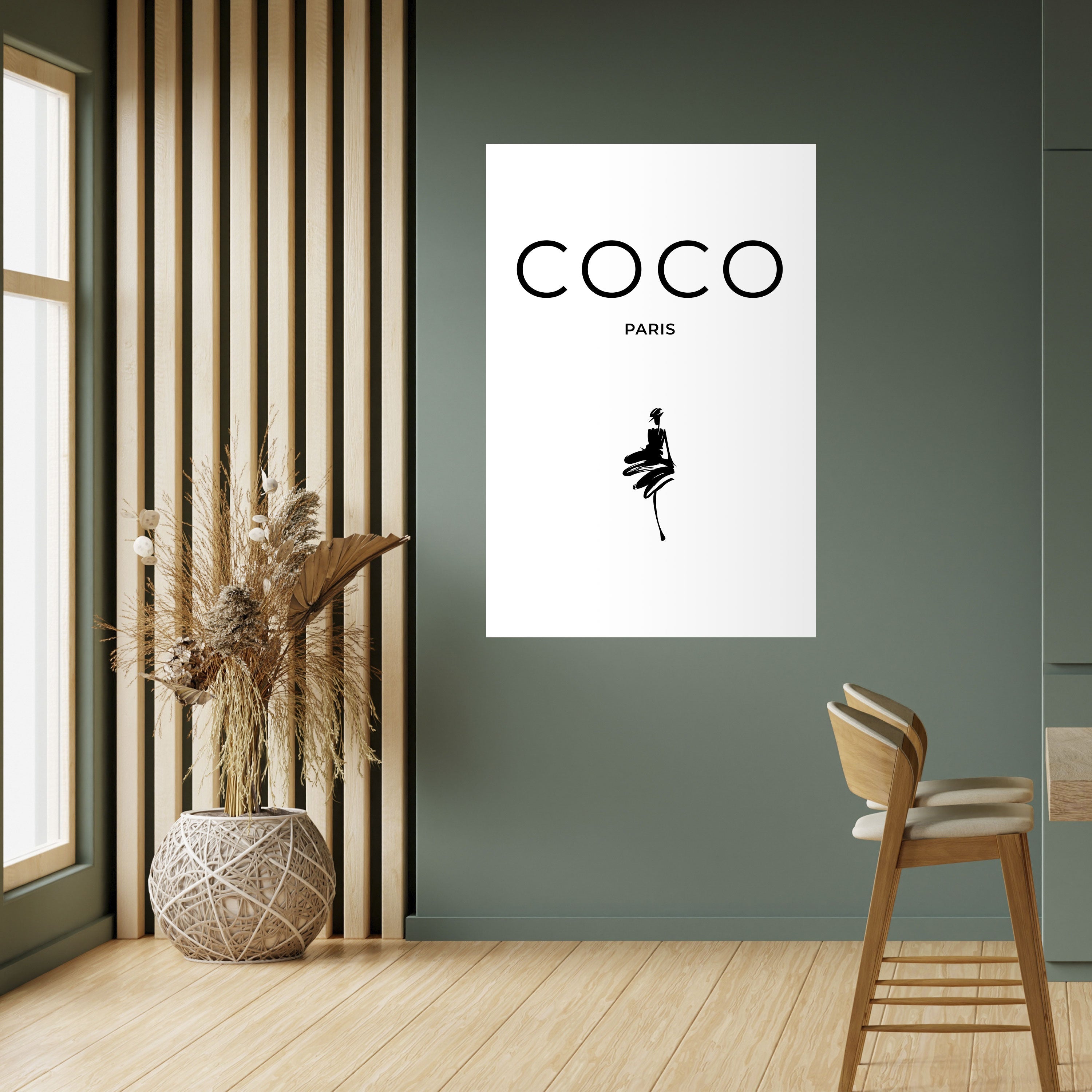 COCO CHANEL – ZEITLOSE ELEGANZ – Vertikales Poster zum Abziehen und Aufkleben