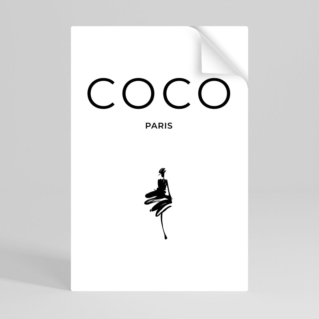 COCO CHANEL – ZEITLOSE ELEGANZ – Vertikales Poster zum Abziehen und Aufkleben