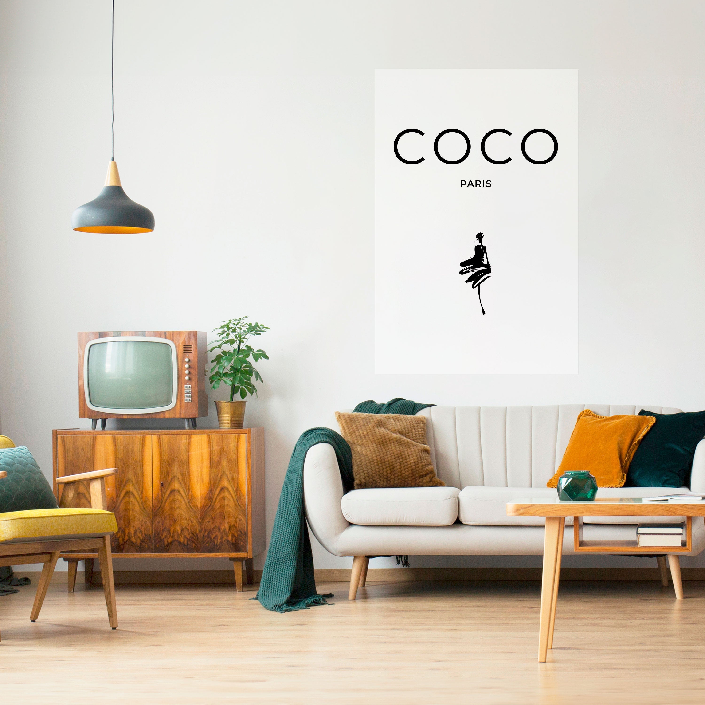 COCO CHANEL – ZEITLOSE ELEGANZ – Vertikales Poster zum Abziehen und Aufkleben