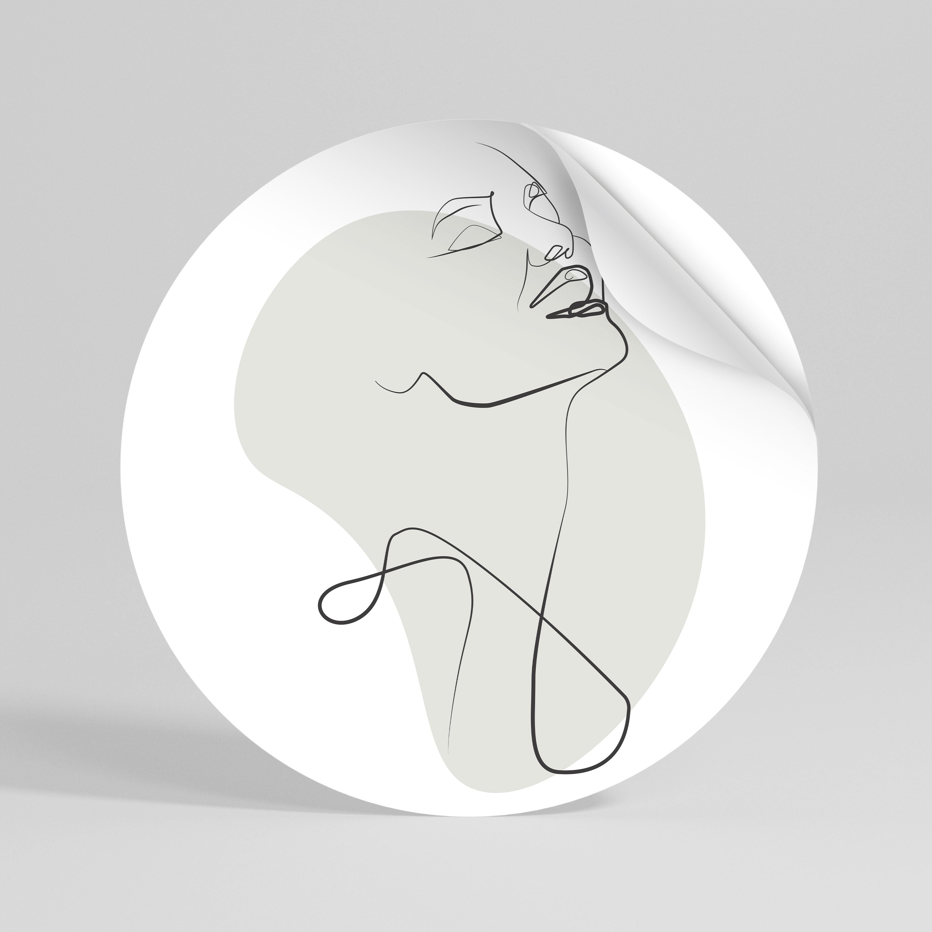 SUBTLE SIMPLICITY Peel and Stick Round Sticker