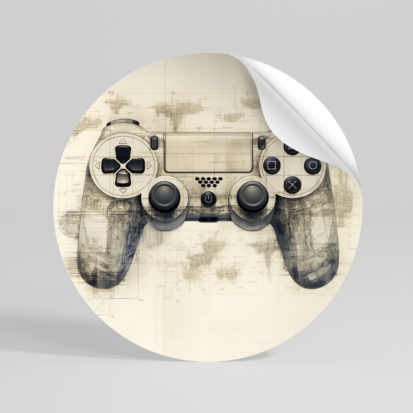 QUANTUM QUEST PAD Runder Wandsticker zum Abziehen und Aufkleben