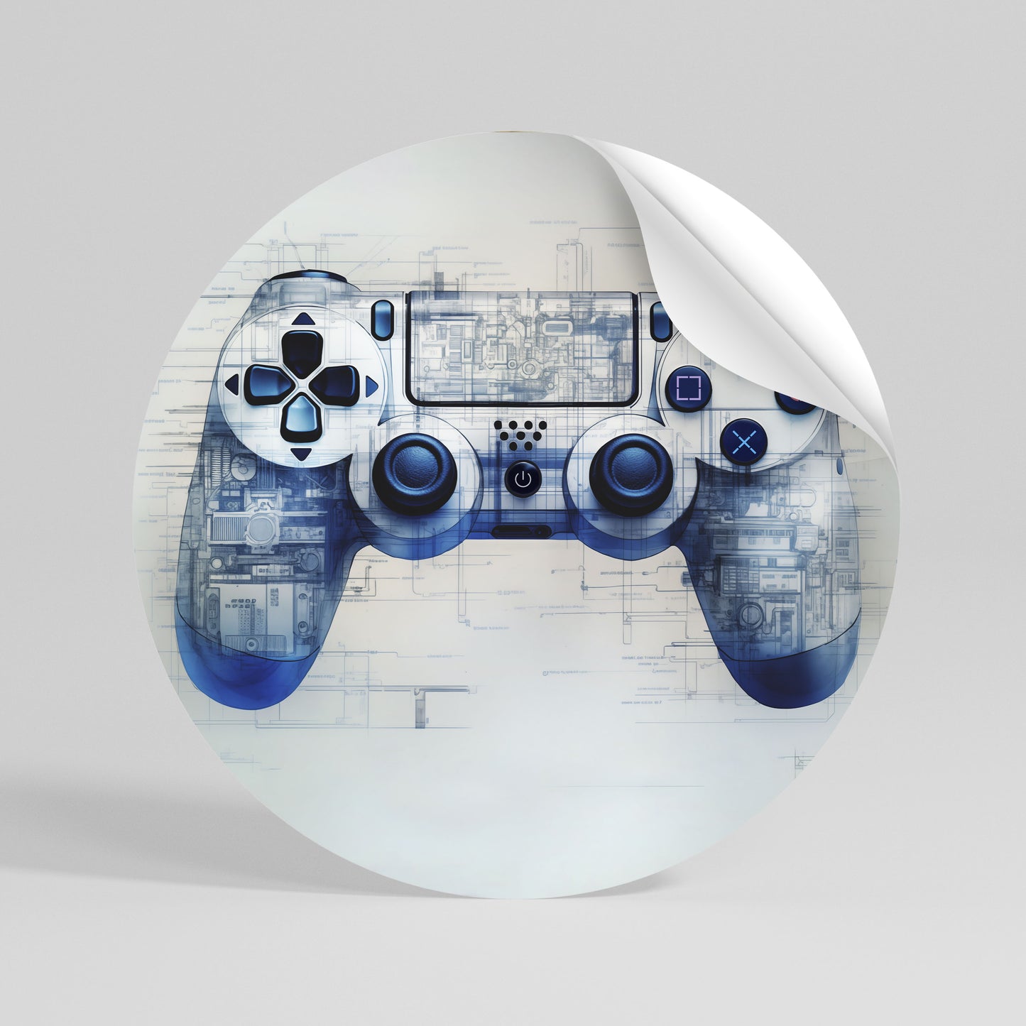 CYBER SCAPE PAD Runder Wandsticker zum Abziehen und Aufkleben