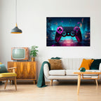 SYNTHWAVE PAD Selbstklebendes Horizontal-Poster