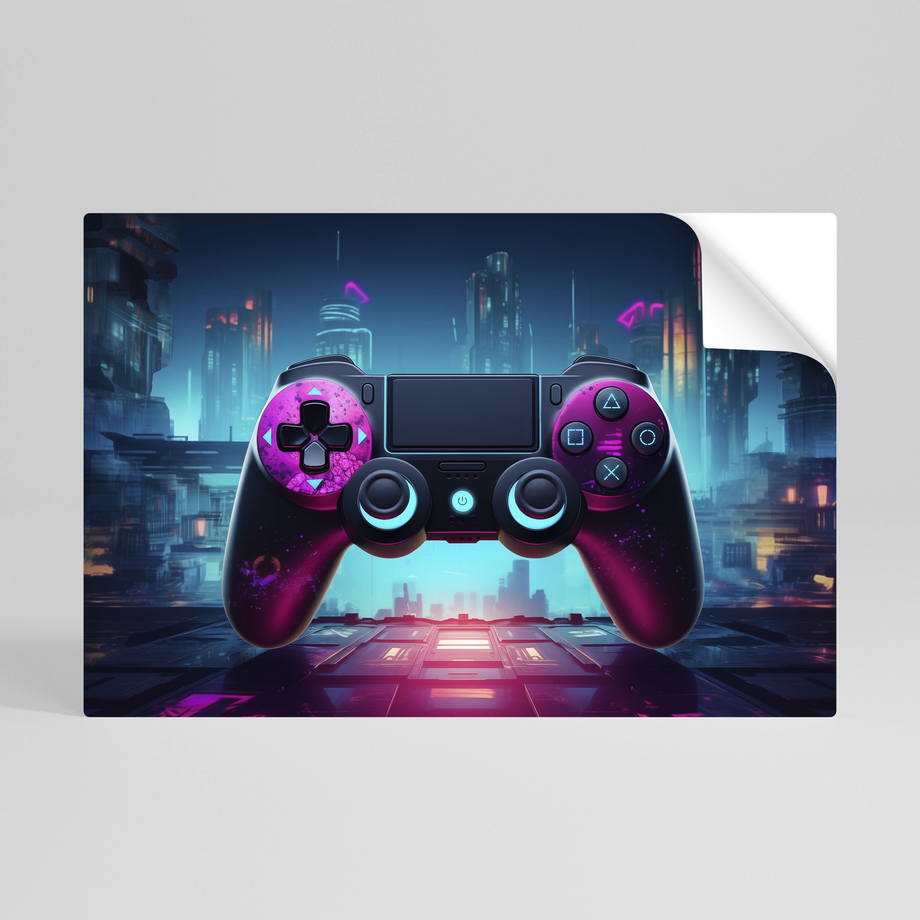 SYNTHWAVE PAD Selbstklebendes Horizontal-Poster