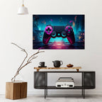 SYNTHWAVE PAD Selbstklebendes Horizontal-Poster