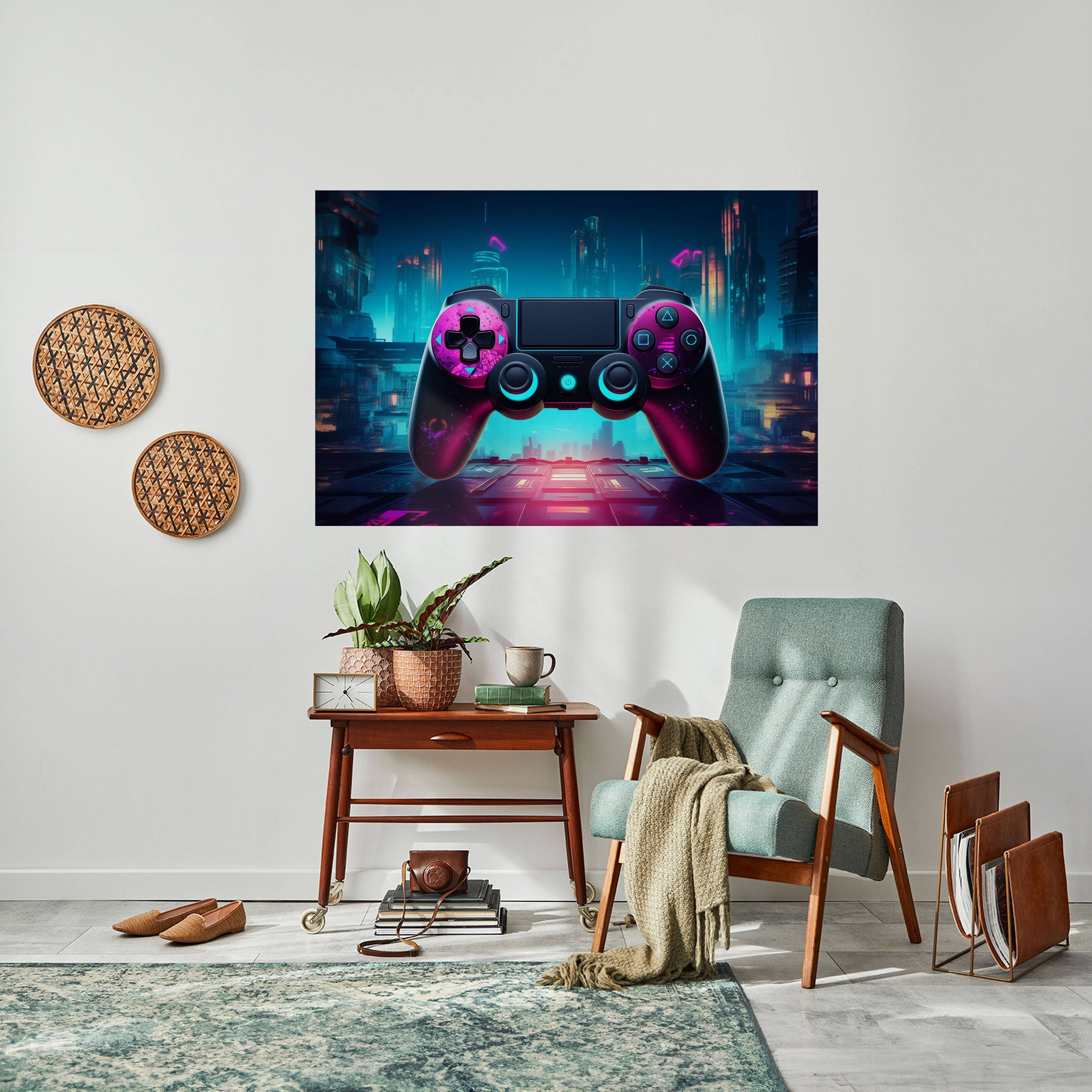 SYNTHWAVE PAD Peel and Stick Horizontal Poster