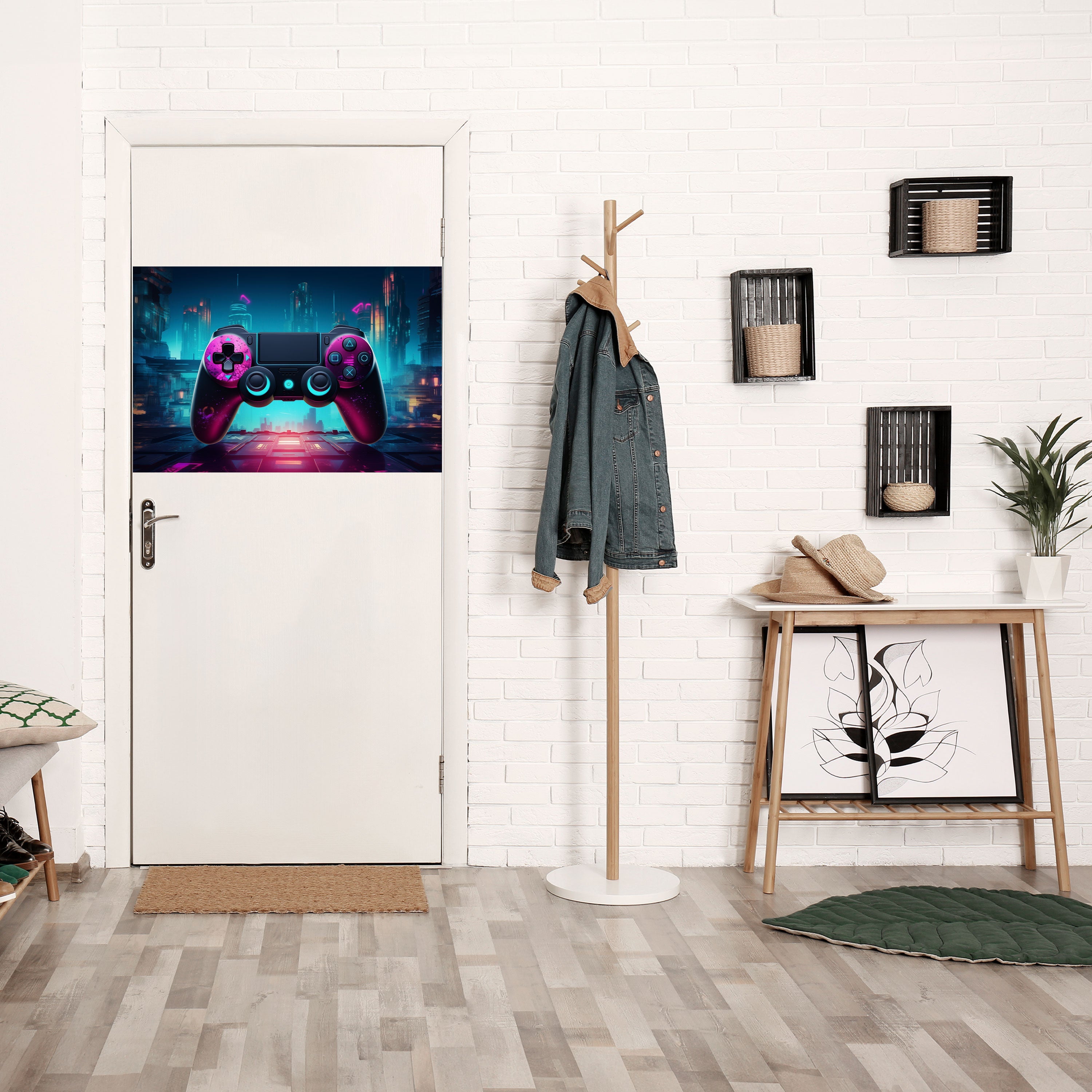 SYNTHWAVE PAD Peel and Stick Horizontal Poster