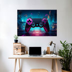 SYNTHWAVE PAD Selbstklebendes Horizontal-Poster