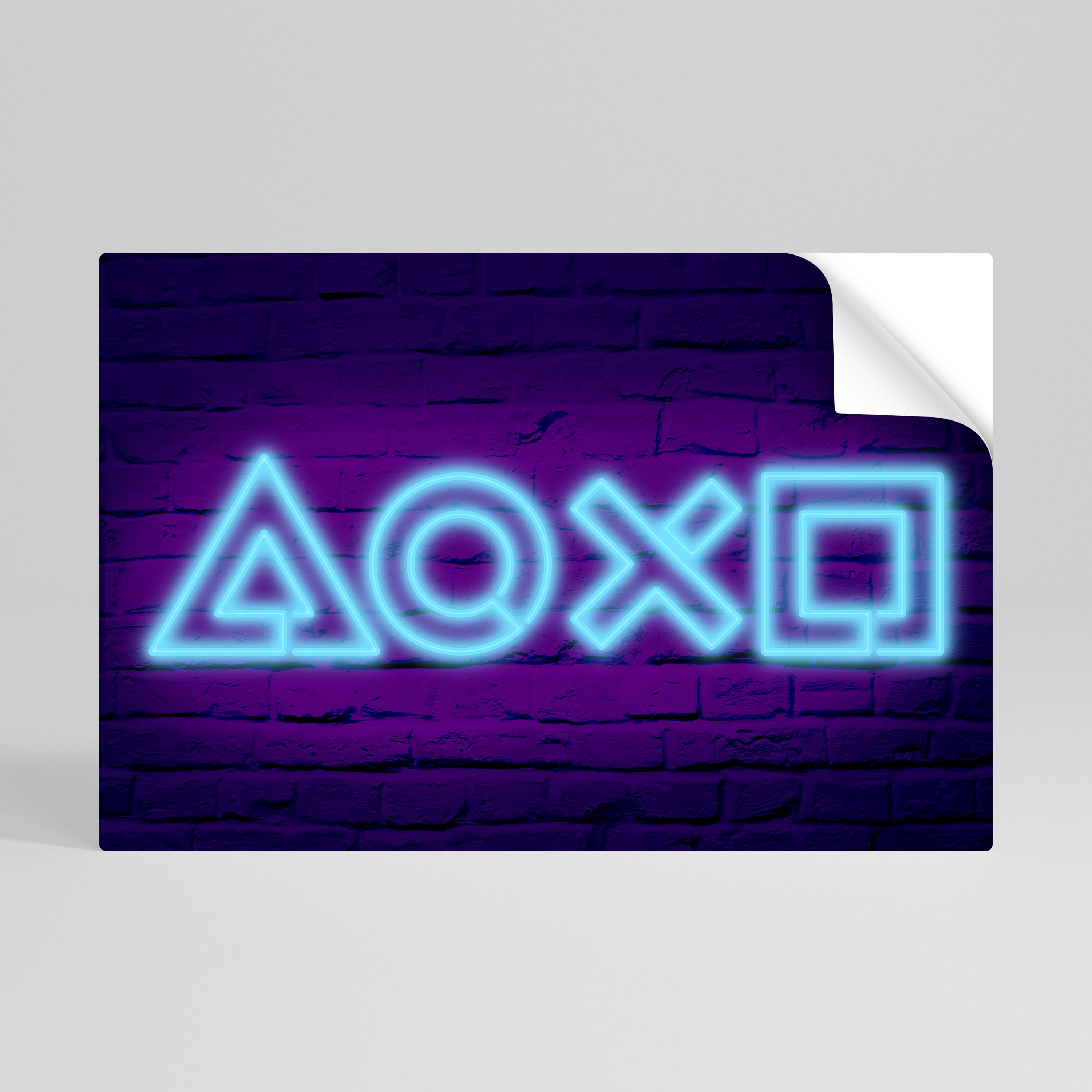 NEON PULSE GAMING Selbstklebendes Horizontal-Poster