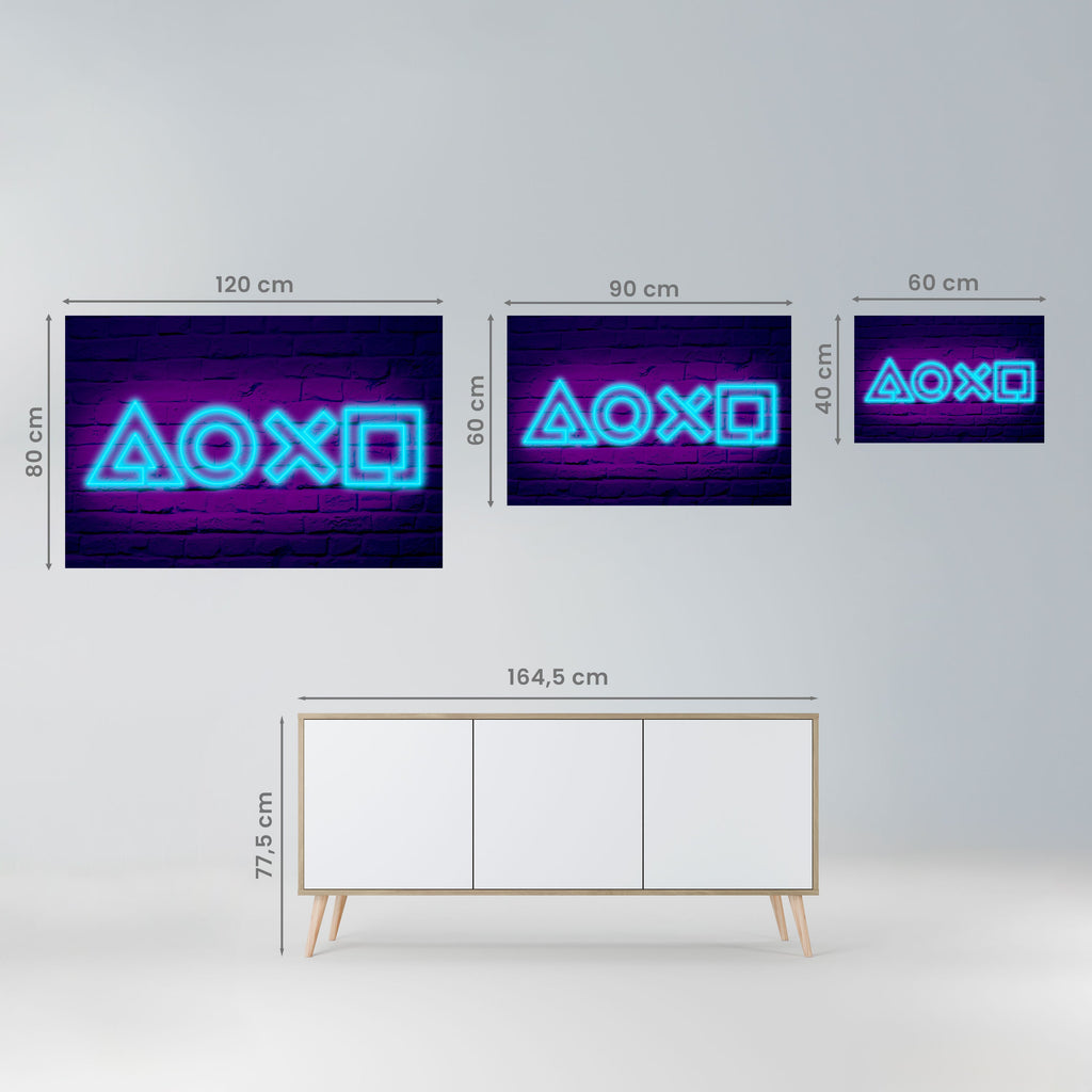 NEON PULSE GAMING Horizontales Poster zum Abziehen und Aufkleben