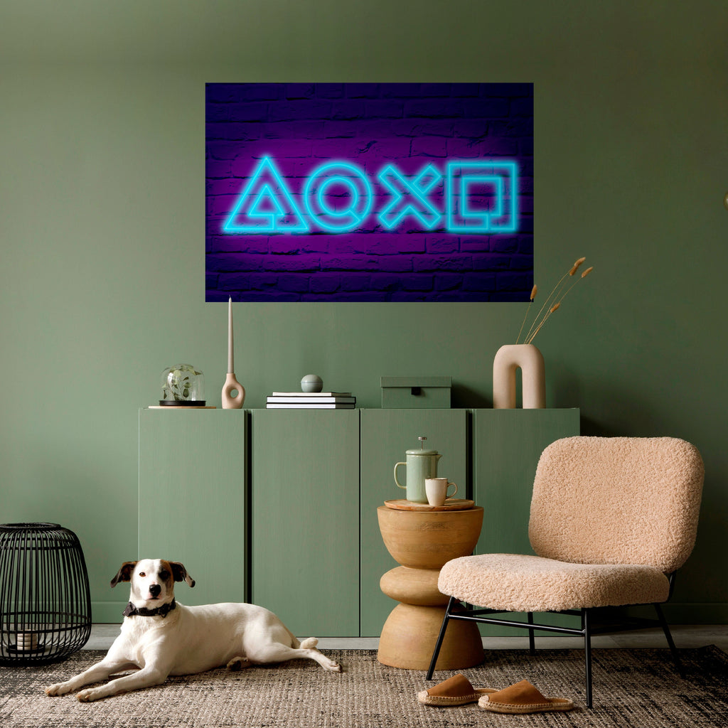 NEON PULSE GAMING Horizontales Poster zum Abziehen und Aufkleben