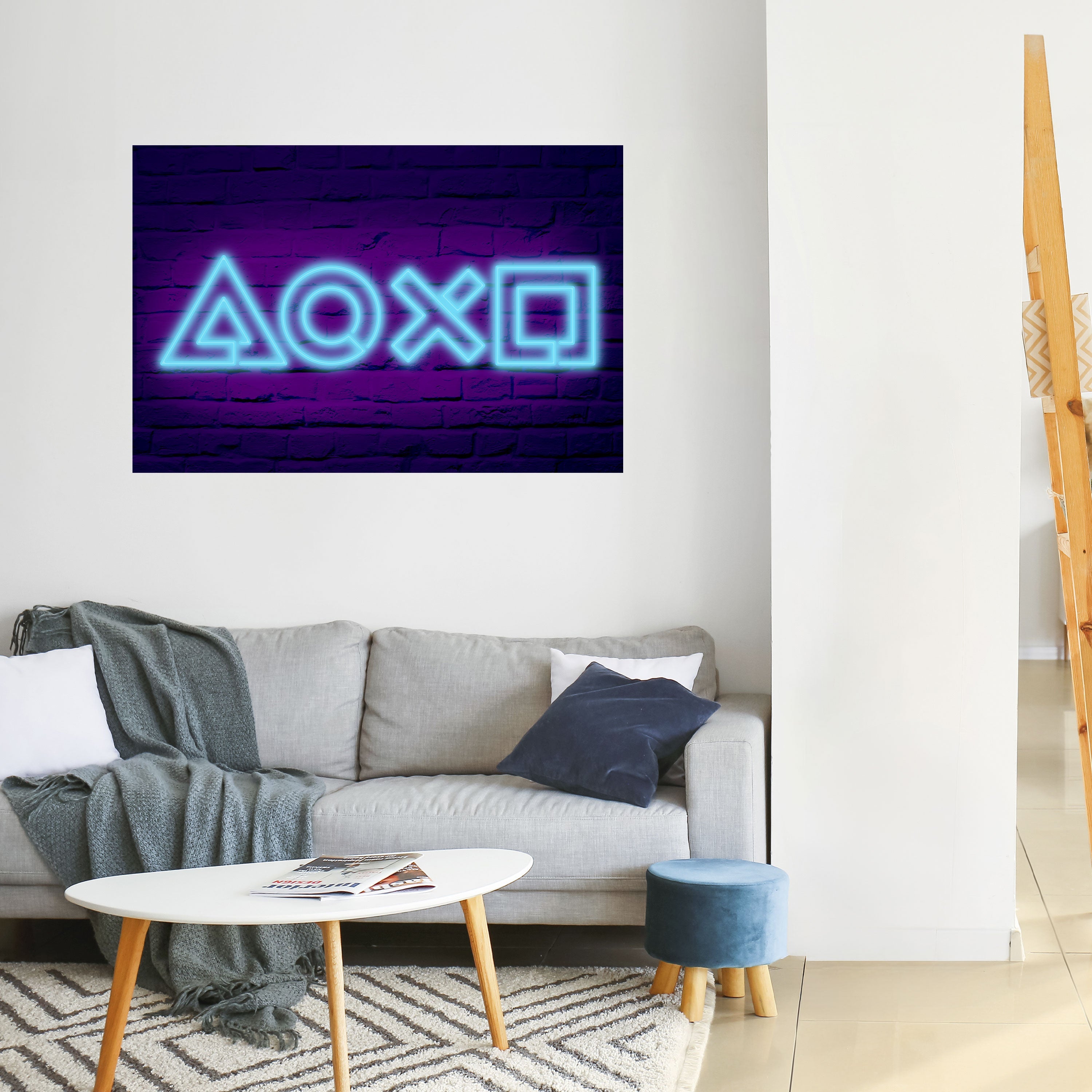NEON PULSE GAMING Horizontales Poster zum Abziehen und Aufkleben