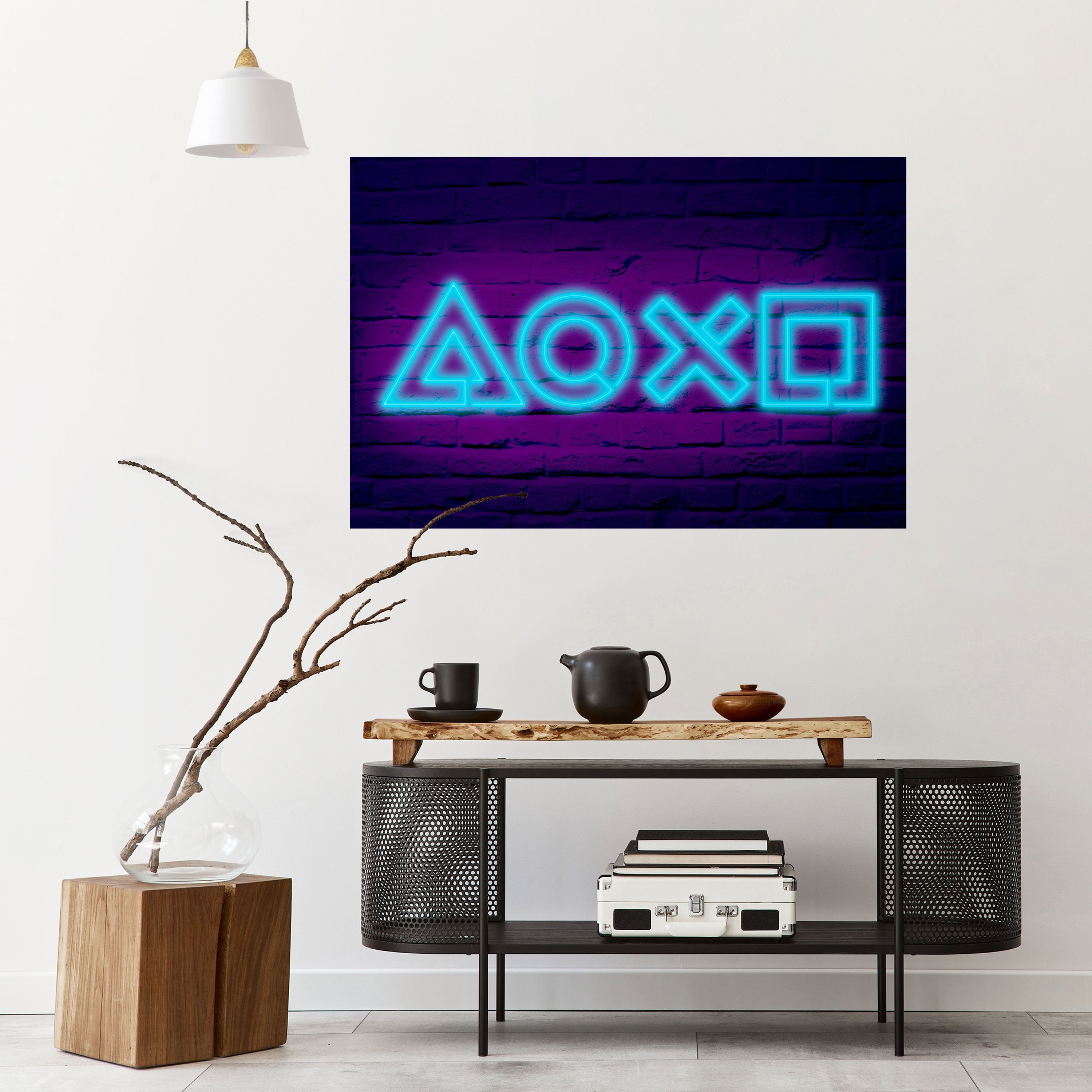 NEON PULSE GAMING Horizontales Poster zum Abziehen und Aufkleben