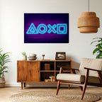 NEON PULSE GAMING Selbstklebendes Horizontal-Poster