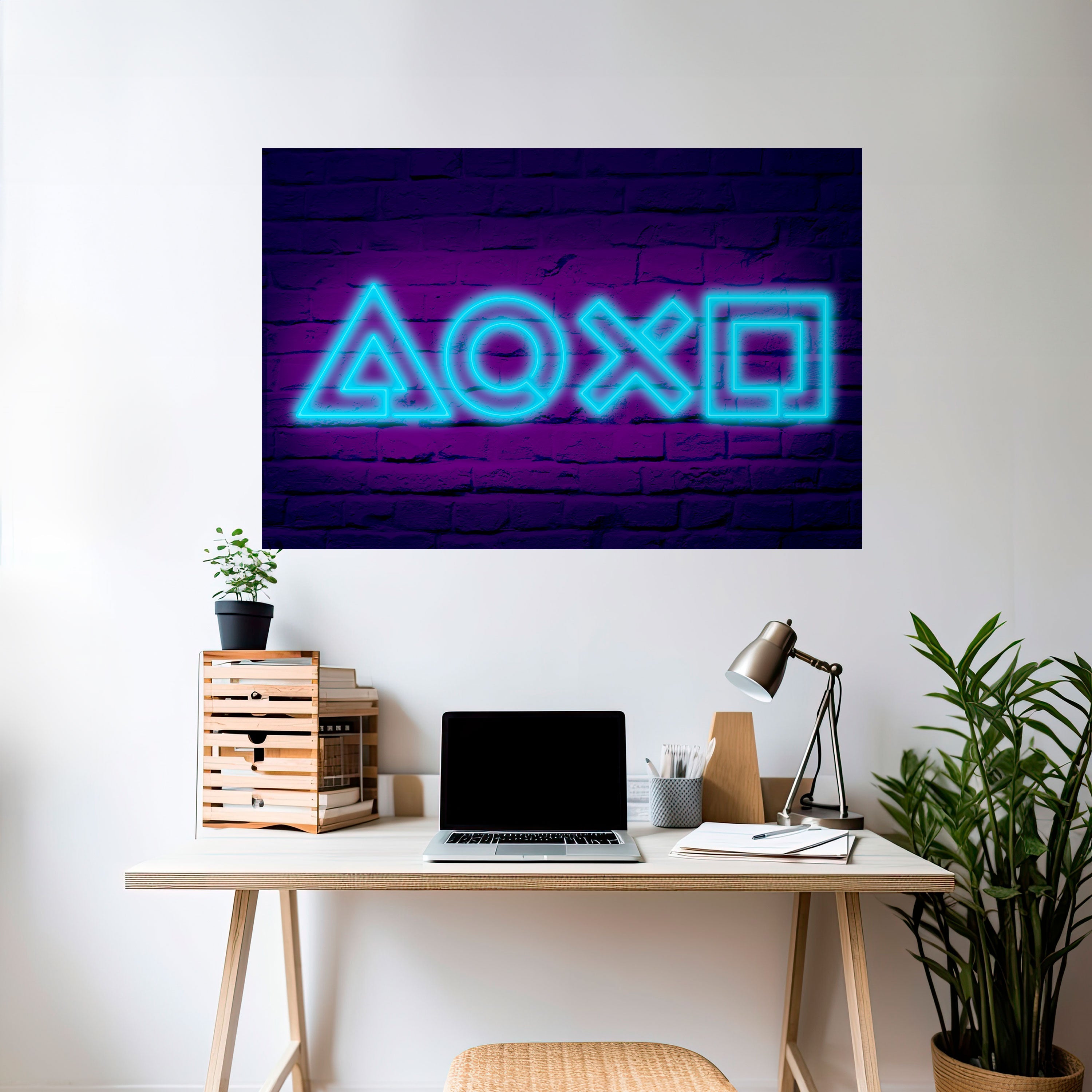 NEON PULSE GAMING Horizontales Poster zum Abziehen und Aufkleben