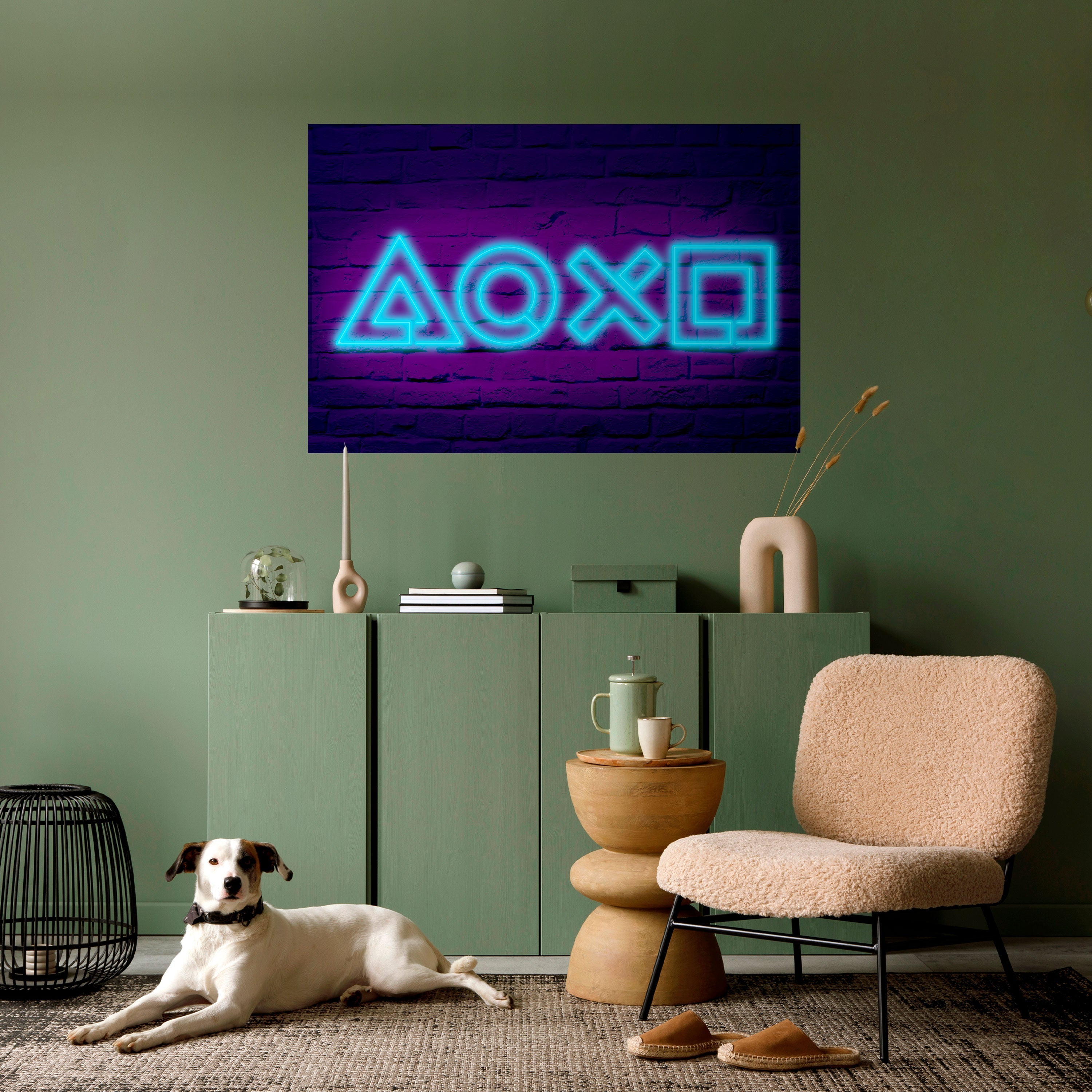 NEON PULSE GAMING Horizontales Poster zum Abziehen und Aufkleben