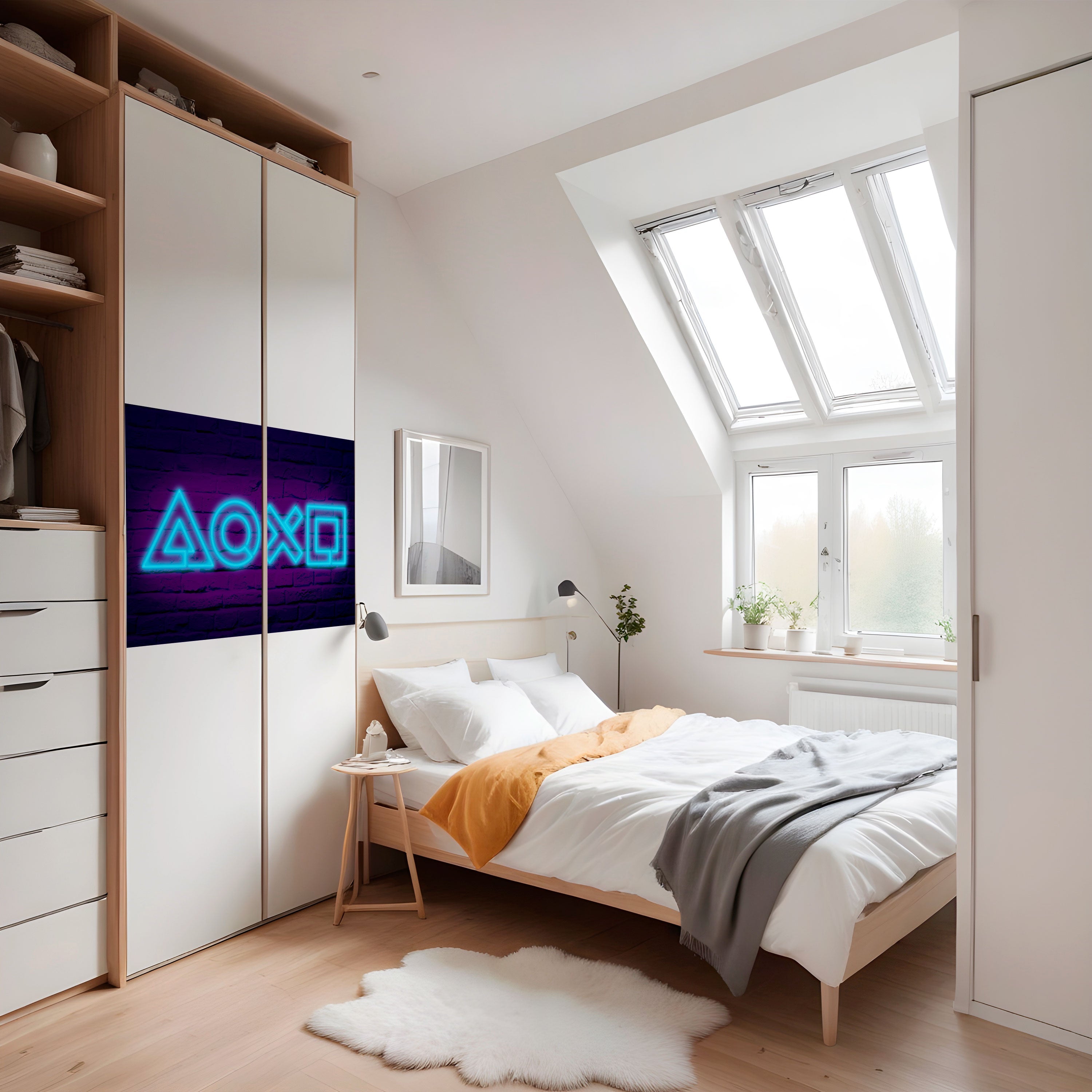 NEON PULSE GAMING Horizontales Poster zum Abziehen und Aufkleben