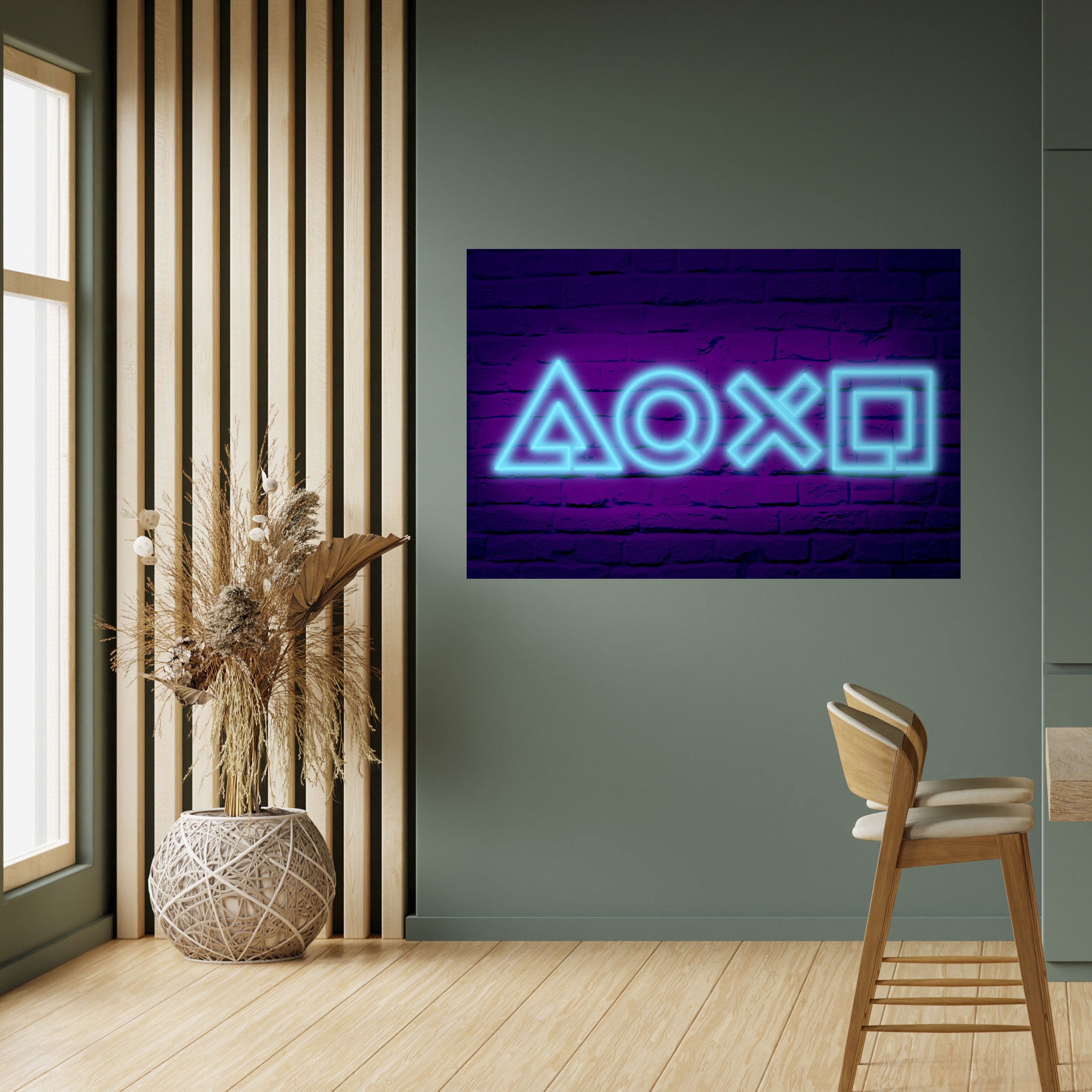 NEON PULSE GAMING Horizontales Poster zum Abziehen und Aufkleben