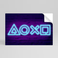 NEON PULSE GAMING Selbstklebendes Horizontal-Poster