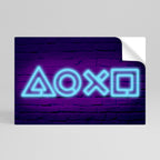 NEON PULSE GAMING Selbstklebendes Horizontal-Poster