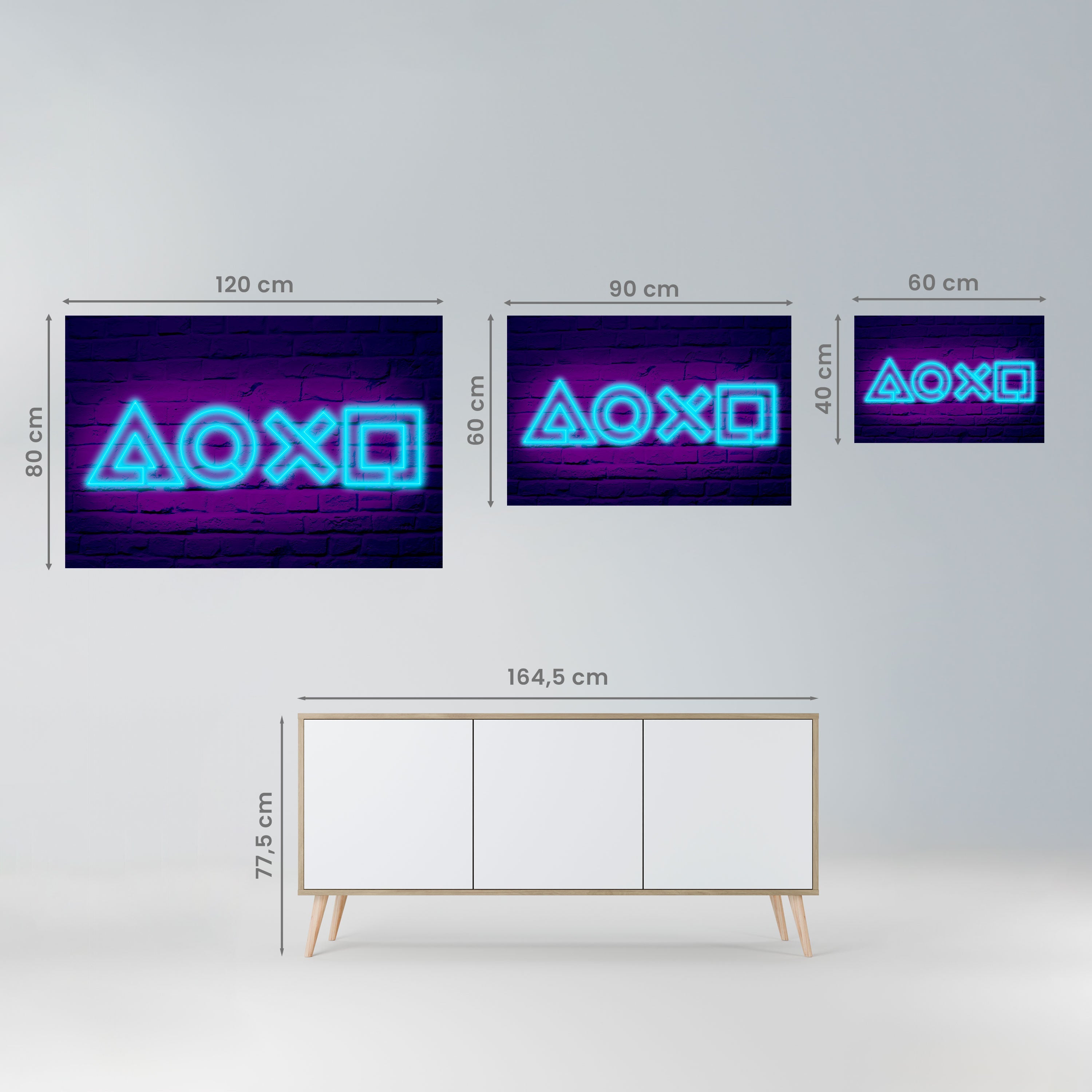 NEON PULSE GAMING Horizontales Poster zum Abziehen und Aufkleben