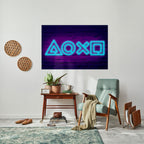 NEON PULSE GAMING Selbstklebendes Horizontal-Poster