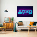 NEON PULSE GAMING Selbstklebendes Horizontal-Poster