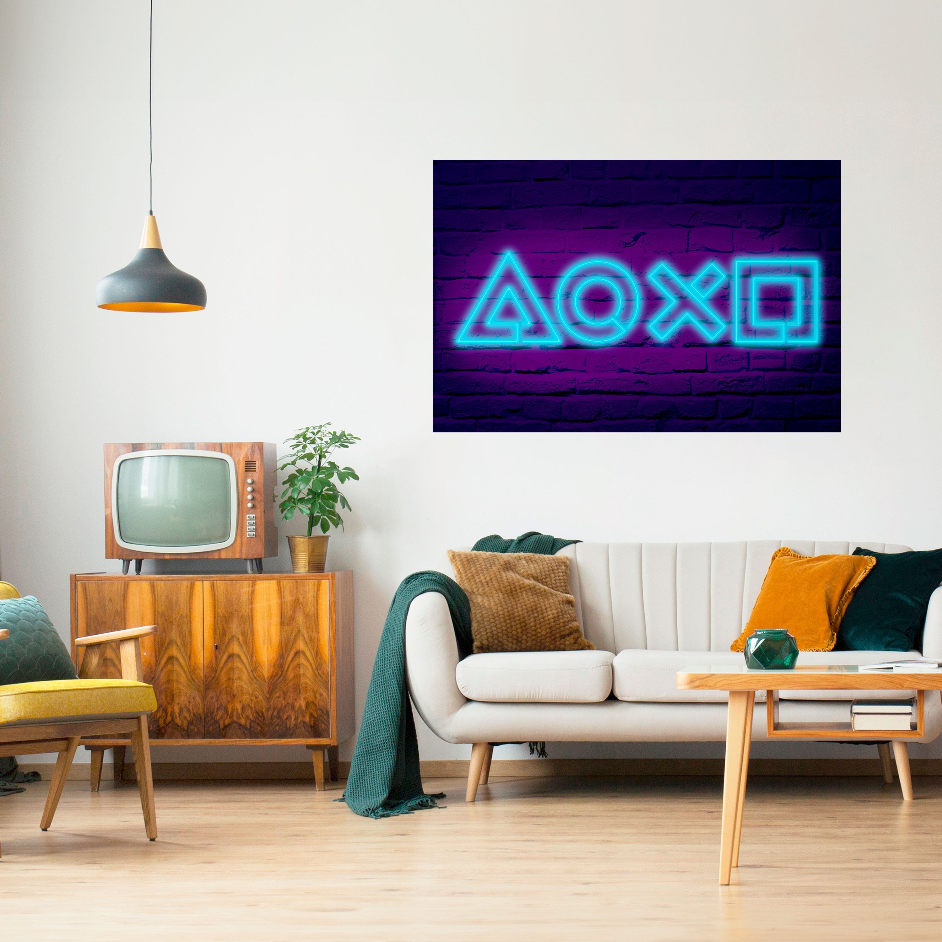 NEON PULSE GAMING Horizontales Poster zum Abziehen und Aufkleben