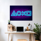 NEON PULSE GAMING Selbstklebendes Horizontal-Poster