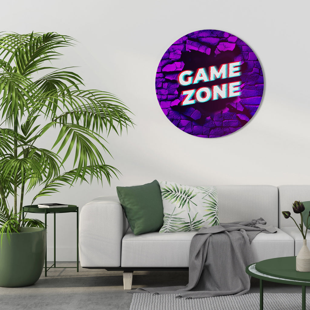 LUMINOUS GAME ZONE Runde Wanddekoration Ø 69 cm