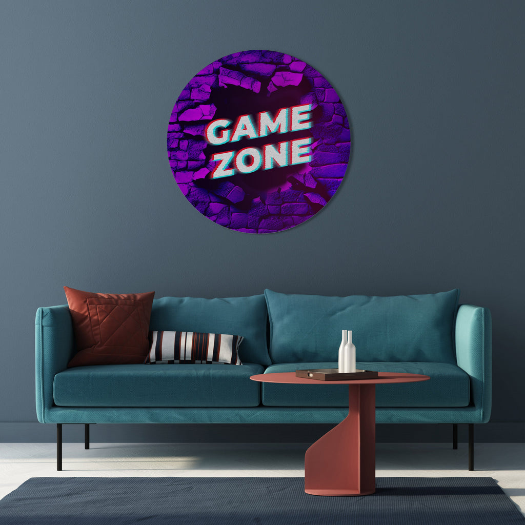 LUMINOUS GAME ZONE Runde Wanddekoration Ø 69 cm