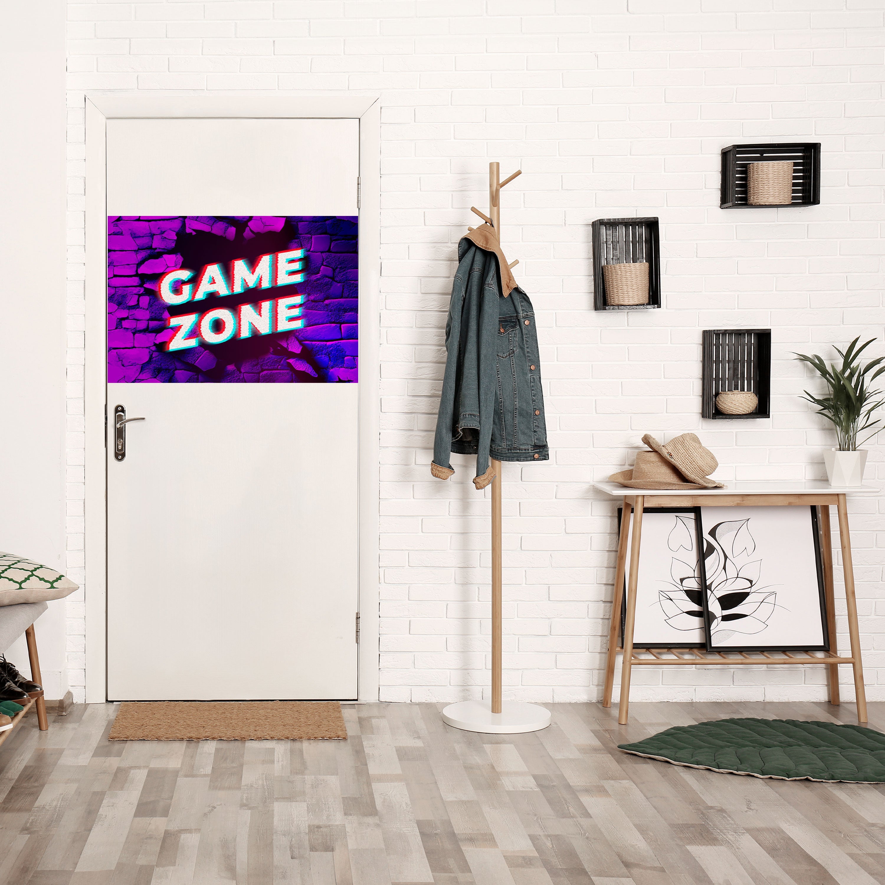 LUMINOUS GAME ZONE Peel and Stick Horizontal Poster