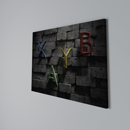 GAMER BRICK LETTERS Horizontal Canvas Print