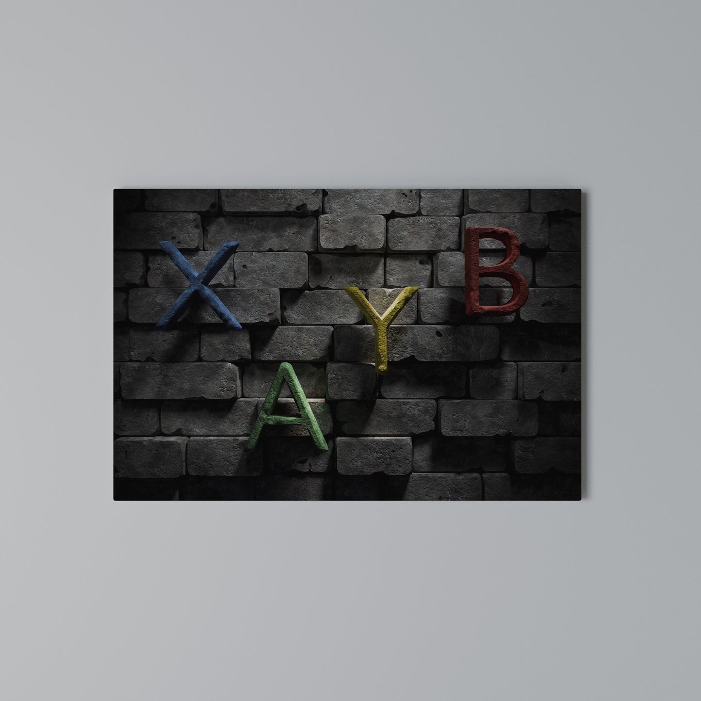 GAMER BRICK LETTERS Horizontal Canvas Print
