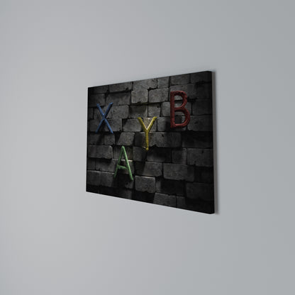 GAMER BRICK LETTERS Horizontal Canvas Print