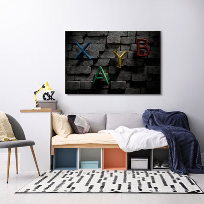 GAMER BRICK LETTERS Horizontal Canvas Print